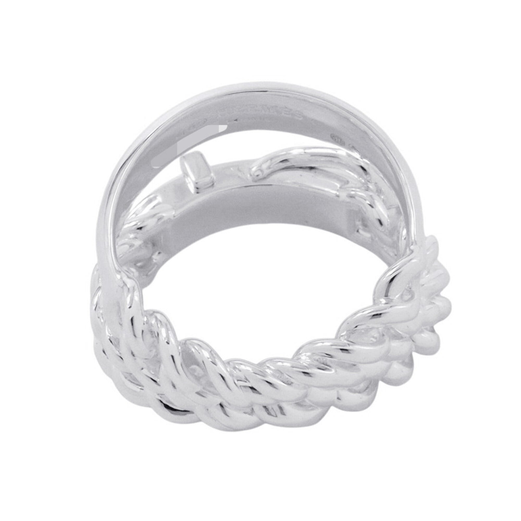 Hermes Silver 925 Band Ring (Pre-Owned)