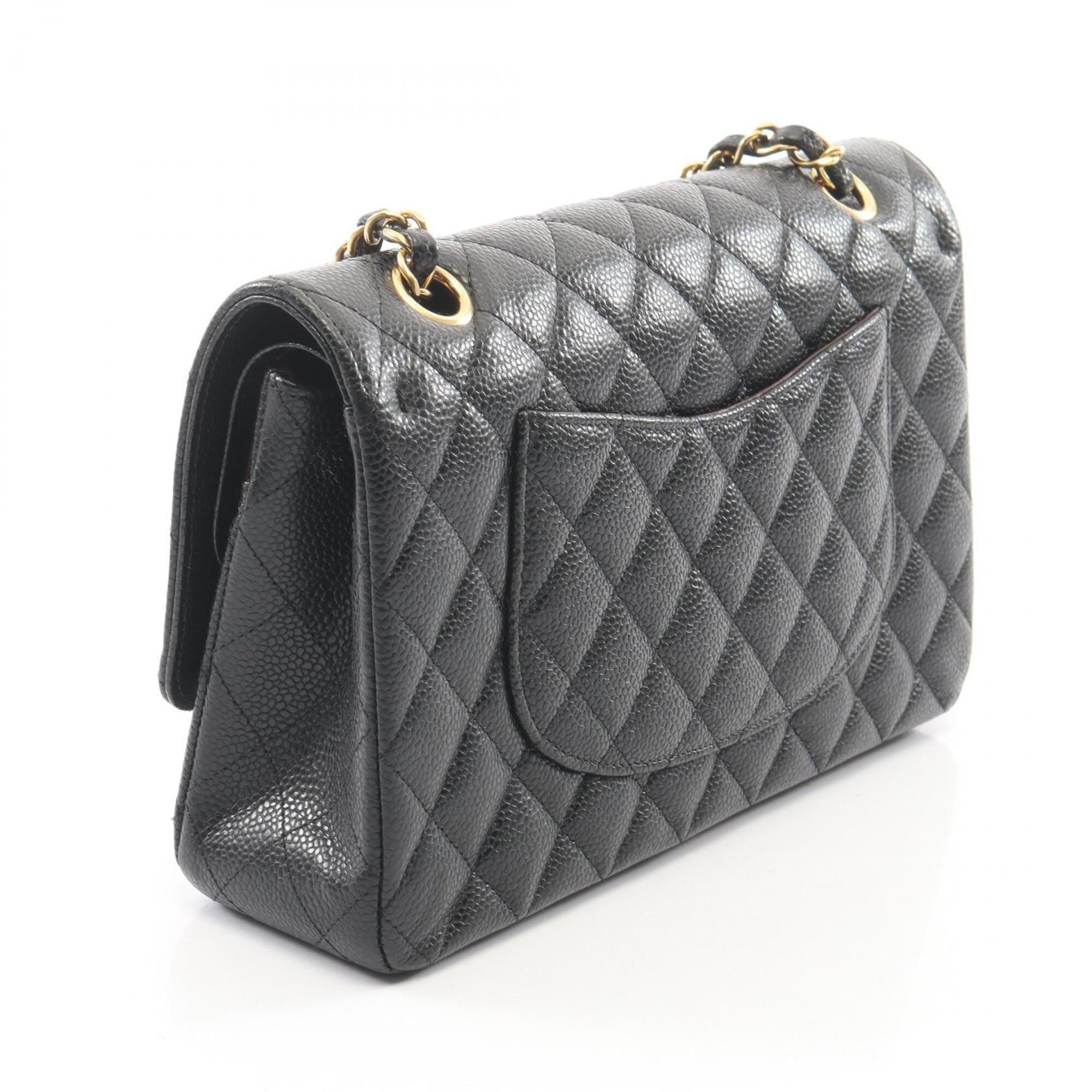 Chanel Black Grained Calfskin Handbag Shoulder Bag (Pre-Owned)
