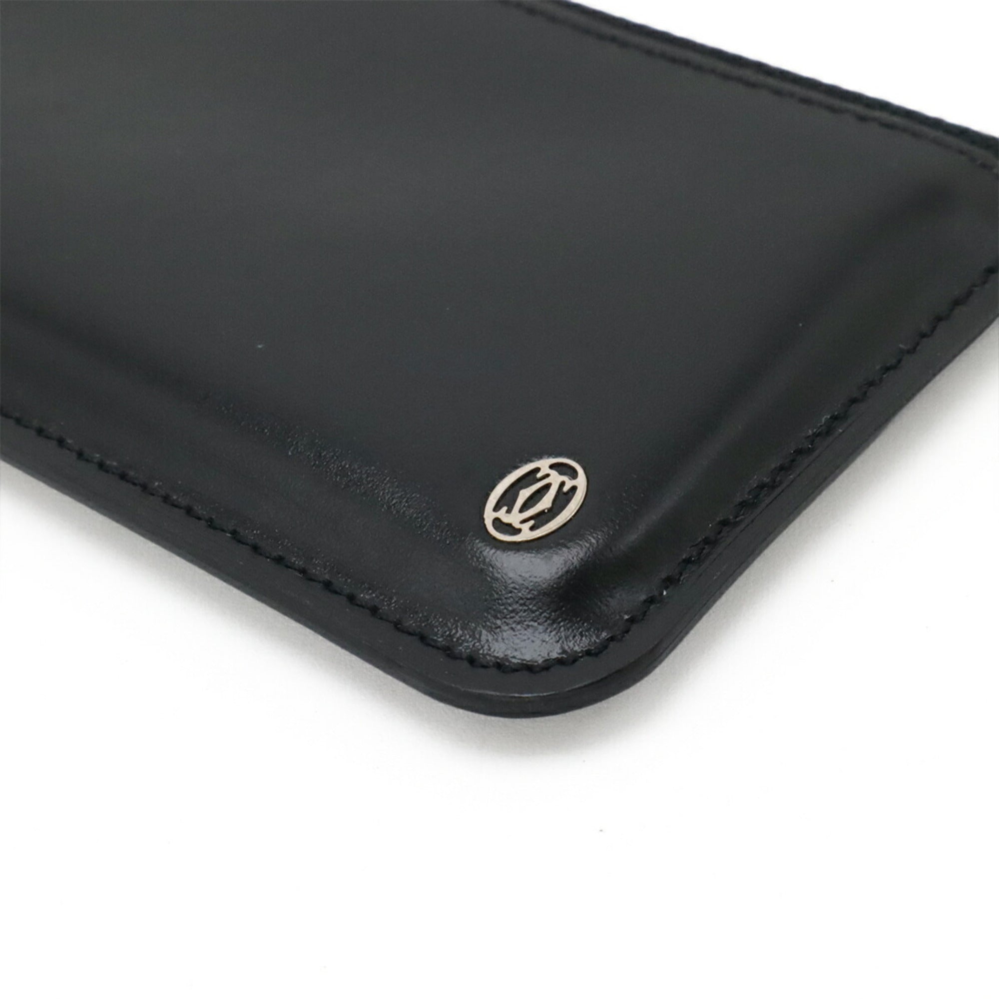 Cartier Black Leather Coin Purse/Coin Case (Pre-Owned)