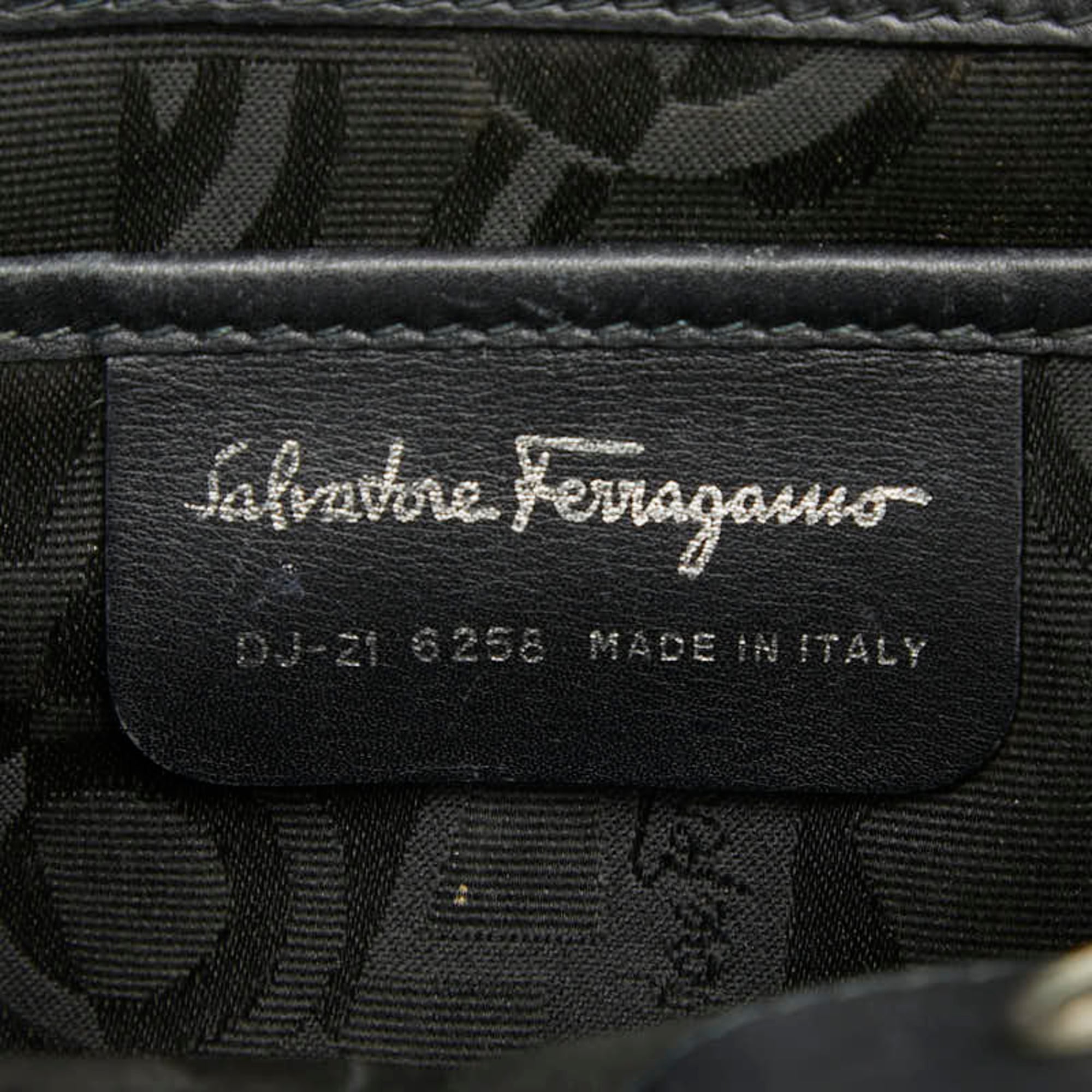 Salvatore Ferragamo Gancini Black Leather Backpack (Pre-Owned)