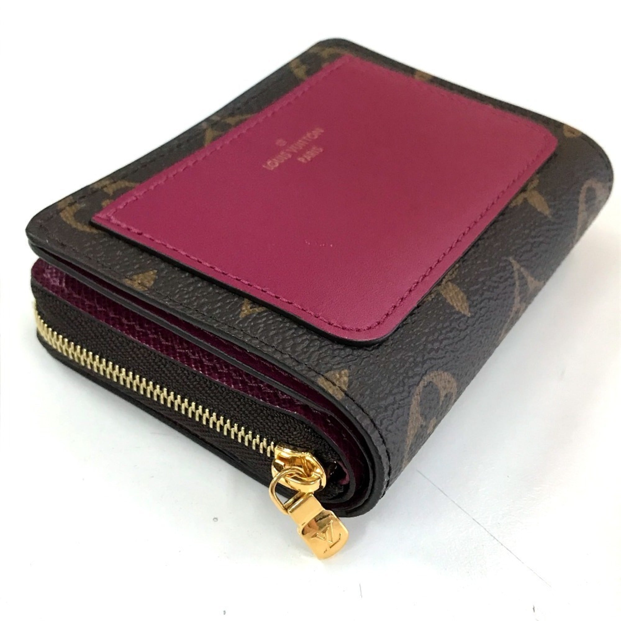 Louis Vuitton Monogram Brown Fuchsia Monogram Wallet (Bi-Fold) (Pre-Owned)