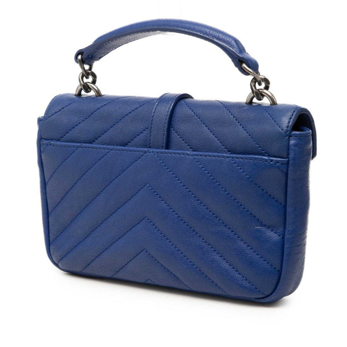 Saint Laurent Blue Leather Handbag Shoulder Bag (Pre-Owned)