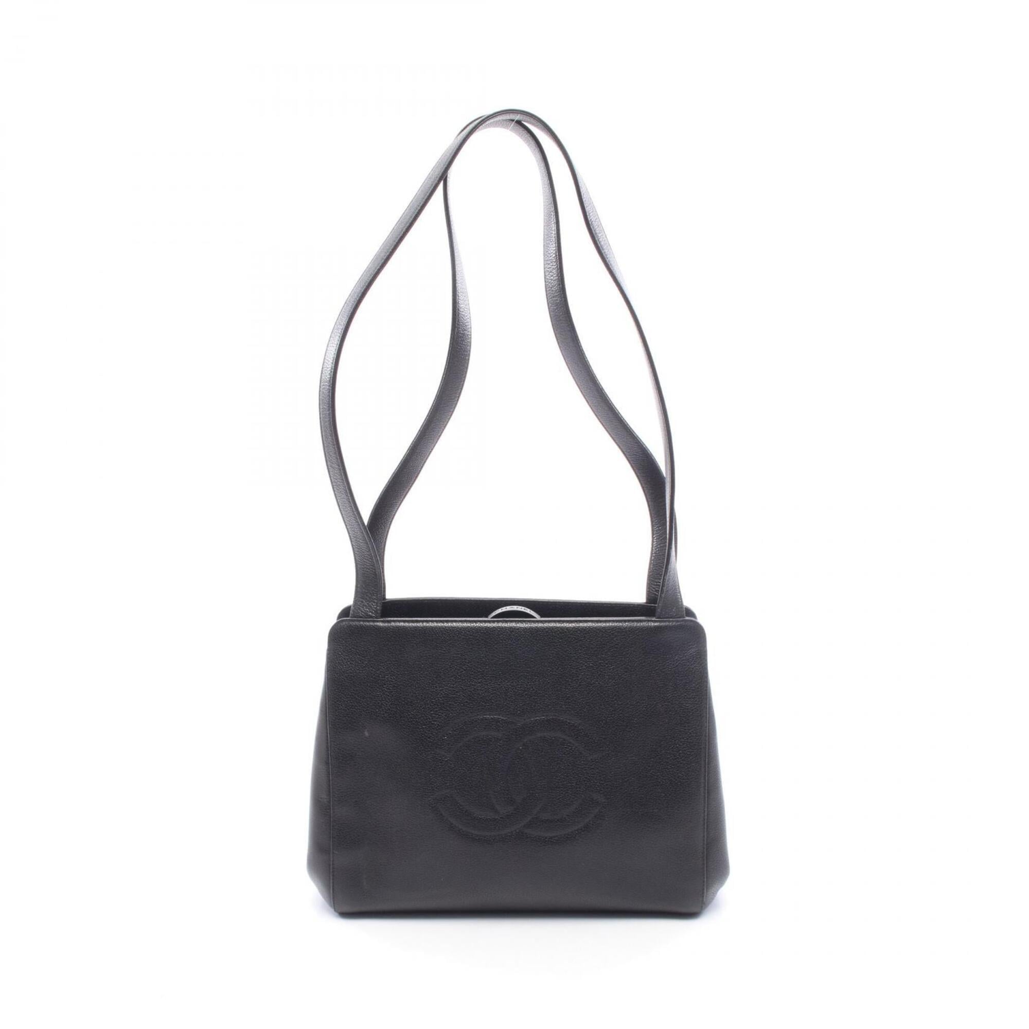 Chanel Black Grained Calfskin Handbag Shoulder Bag (Pre-Owned)