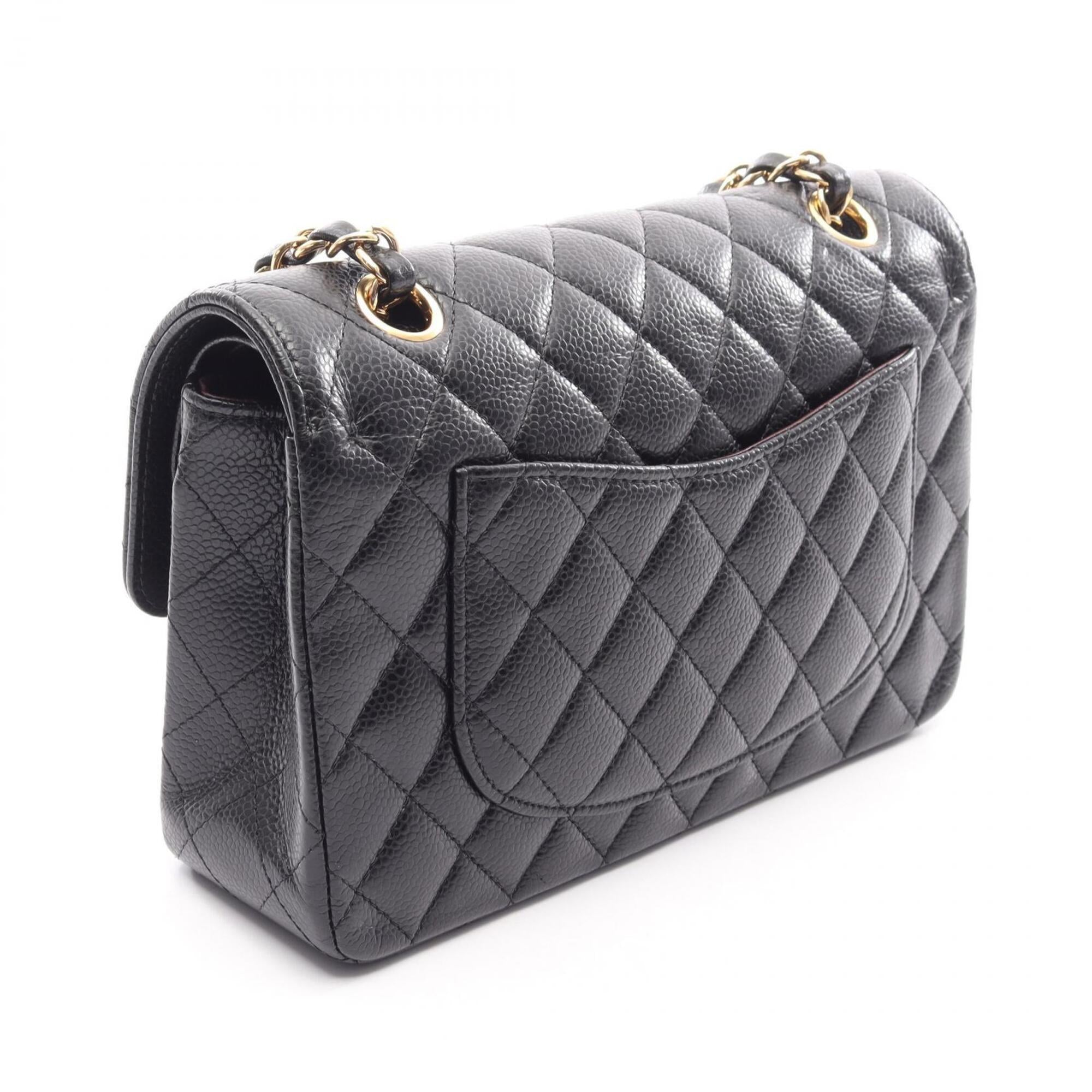 Chanel Black Leather Handbag Shoulder Bag (Pre-Owned)