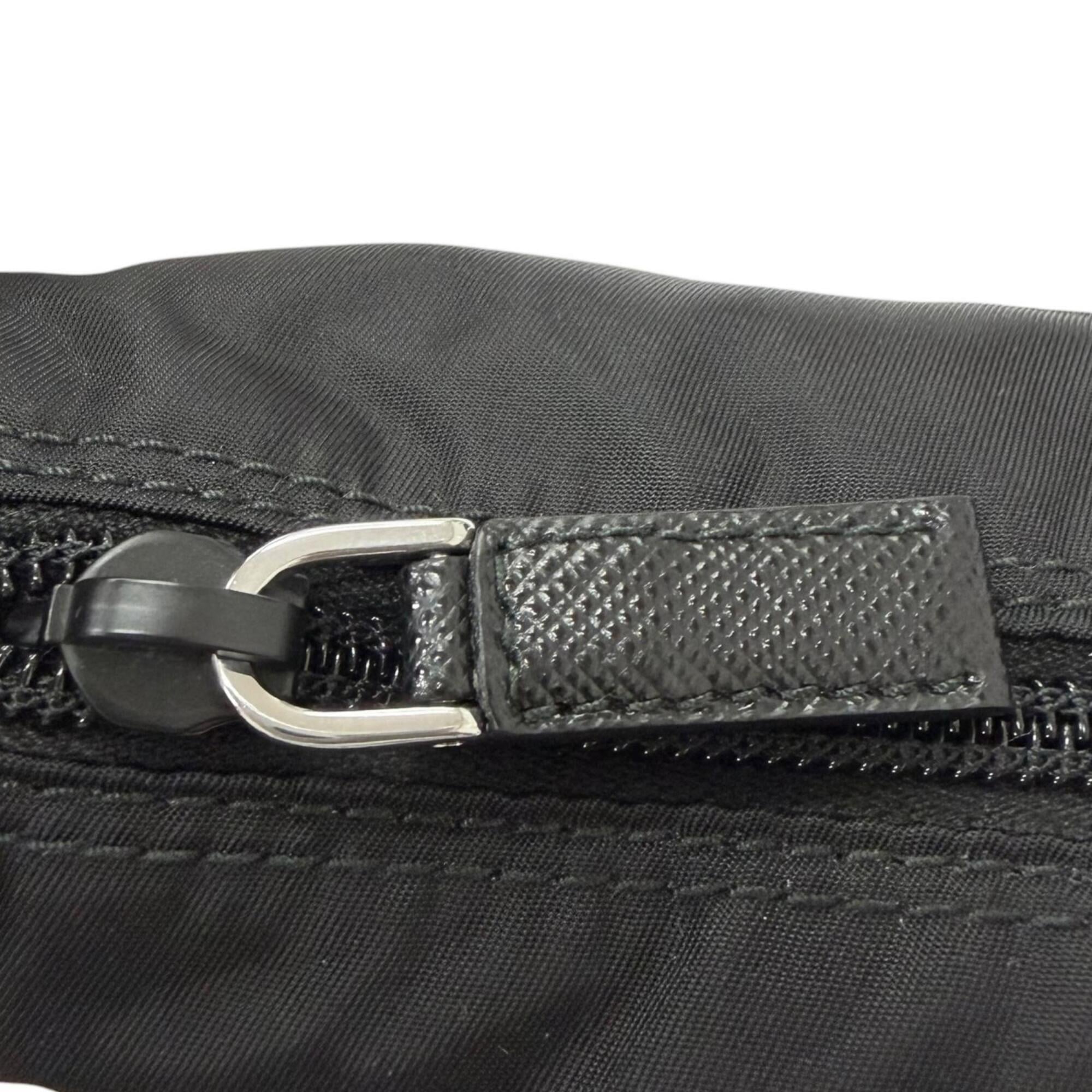Prada Black Nylon Leather Pouch Shoulder Bag (Pre-Owned)