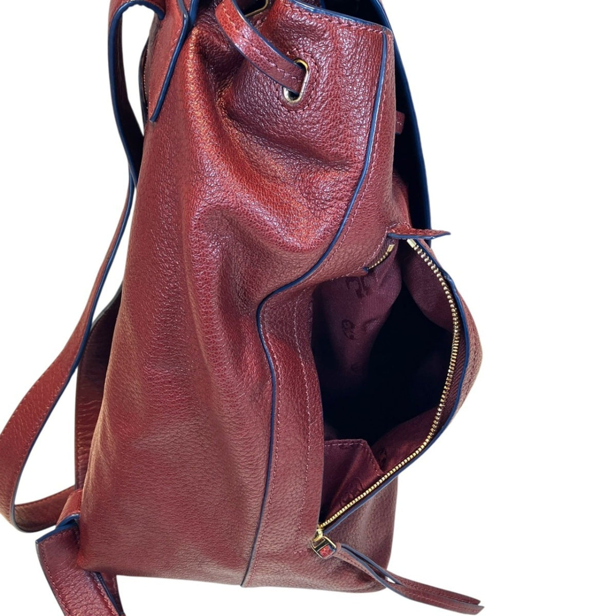 Tory Burch Burgundy Leather Backpack (Pre-Owned)