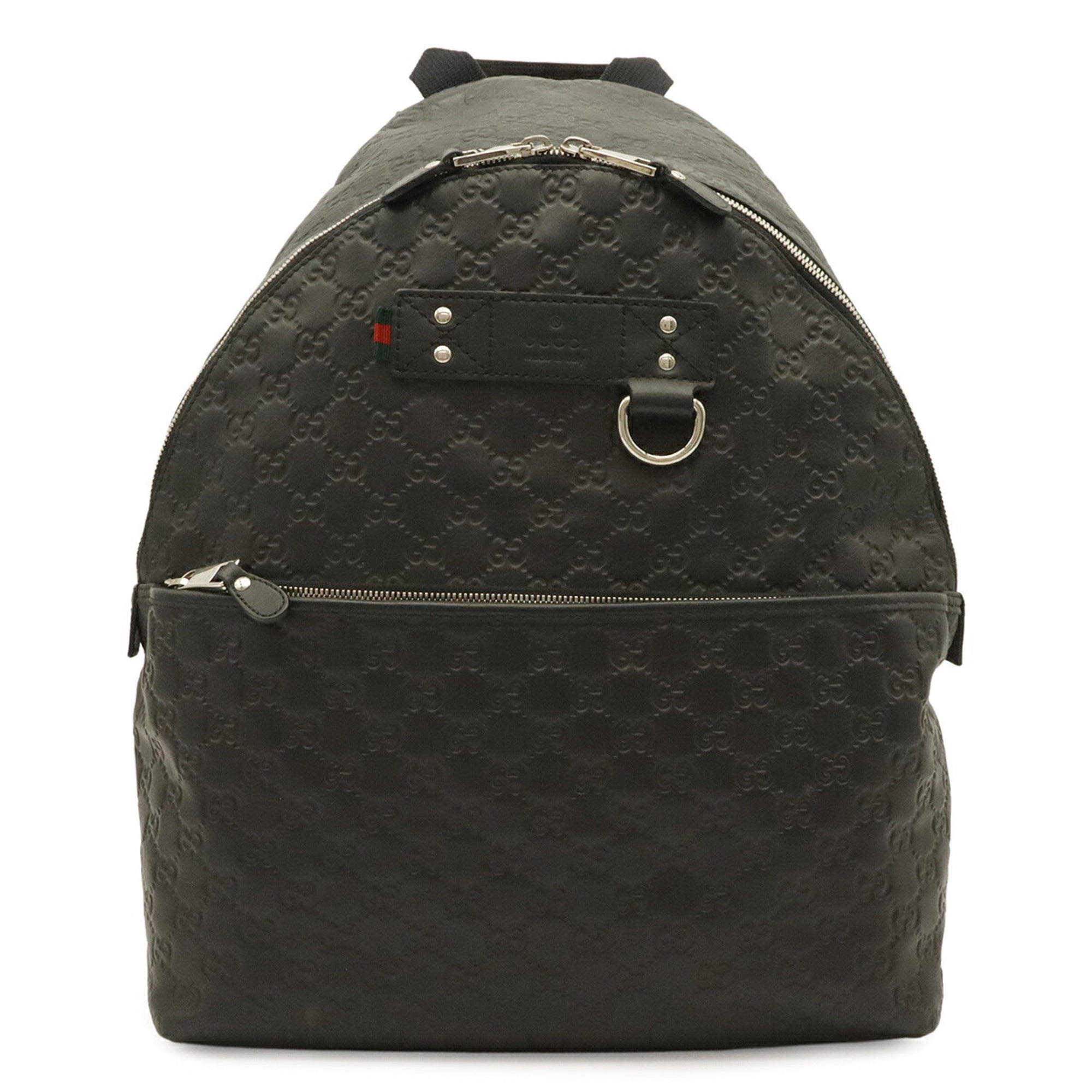 Gucci Black Rubber Leather Backpack (Pre-Owned)