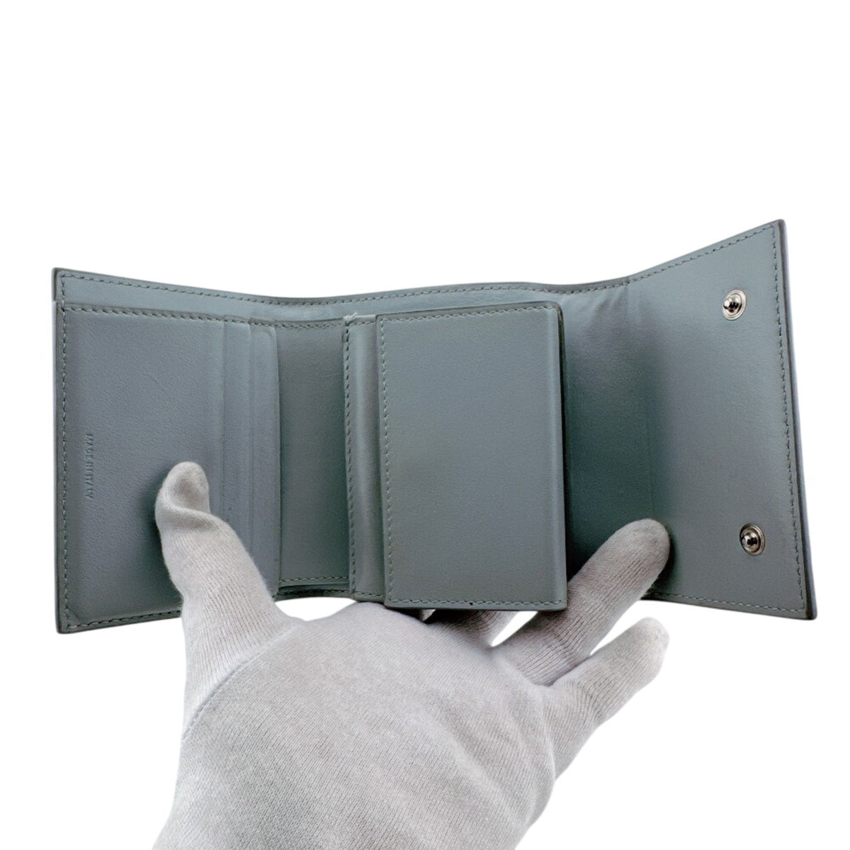 Celine Blue Light Blue Leather Wallet (Tri-Fold) (Pre-Owned)
