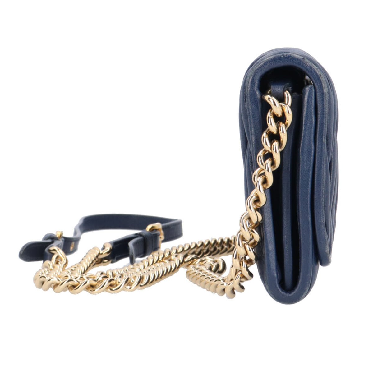 Miu Miu Navy Leather Shoulder Bag (Pre-Owned)