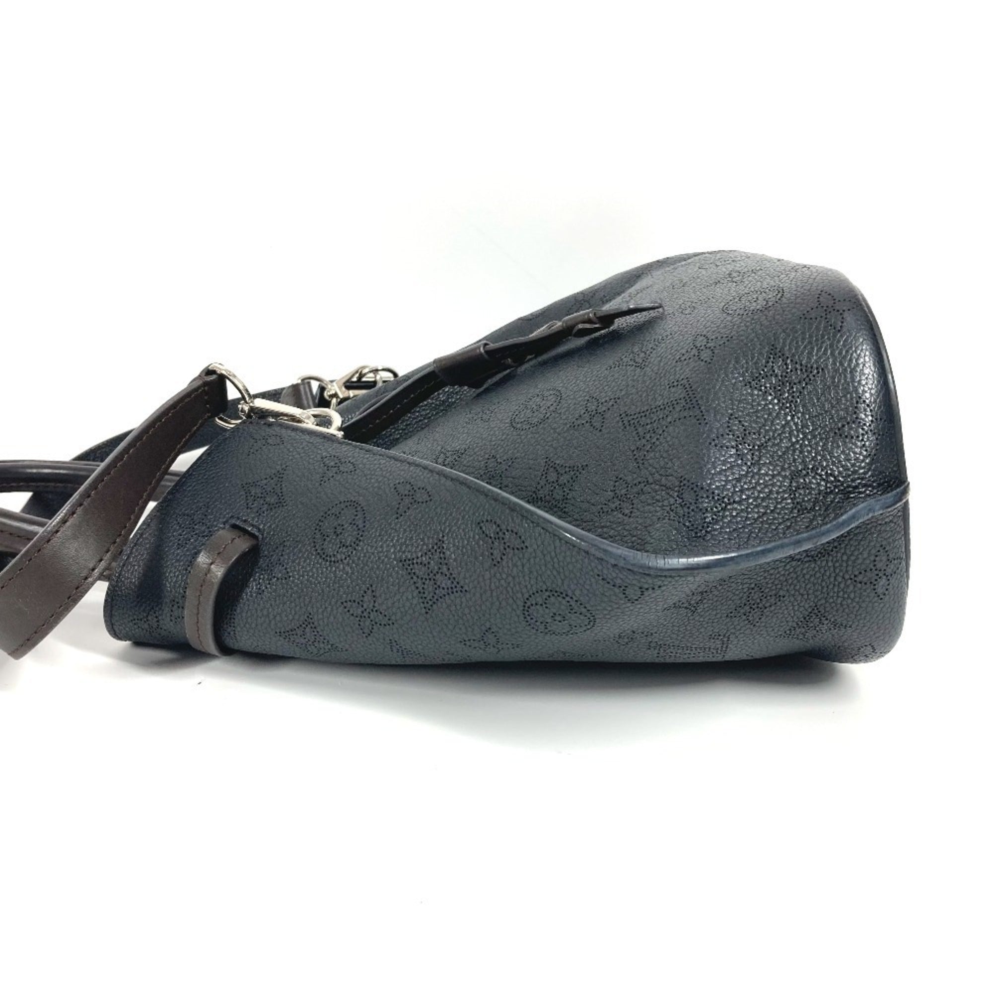 Louis Vuitton Black Noir Monogram Mahina Leather Leather Handbag Shoulder Bag Tote Bag (Pre-Owned)