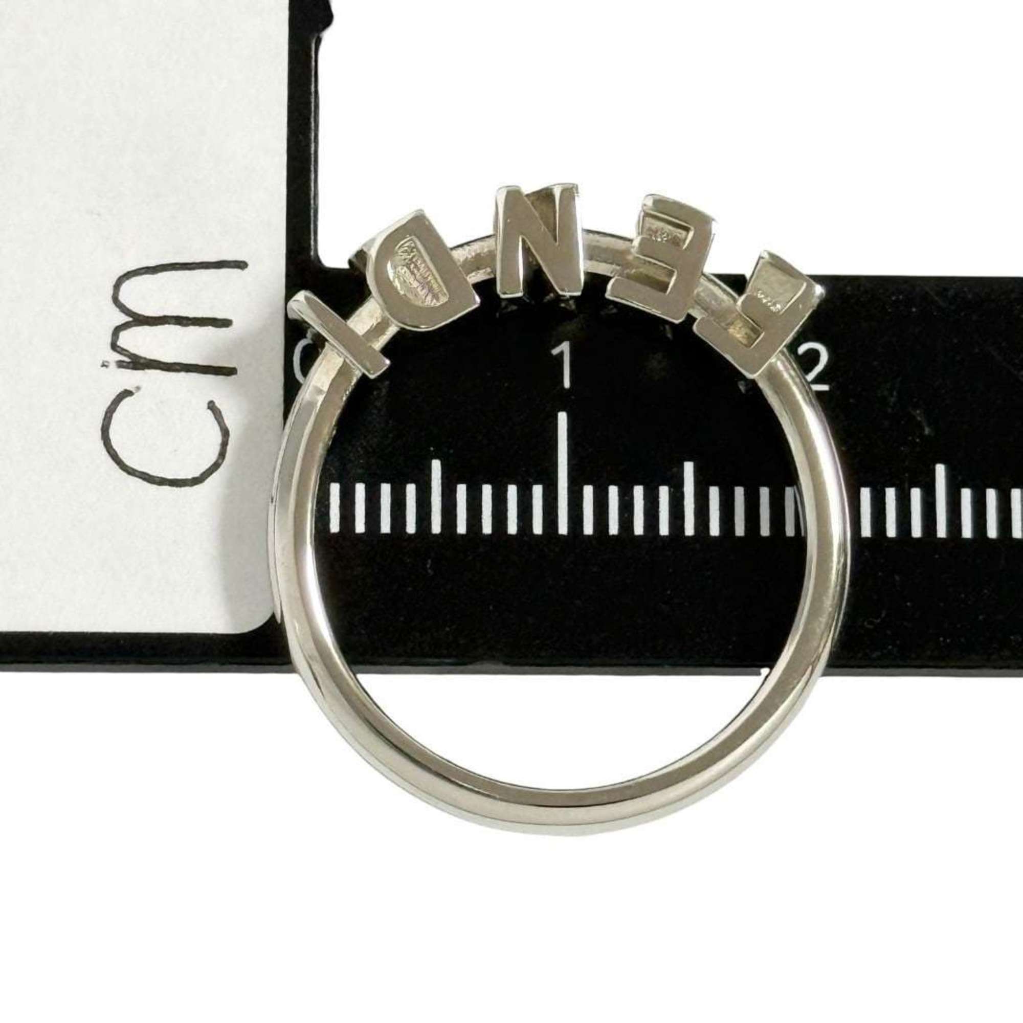 Fendi Silver Metal Band Ring (Pre-Owned)