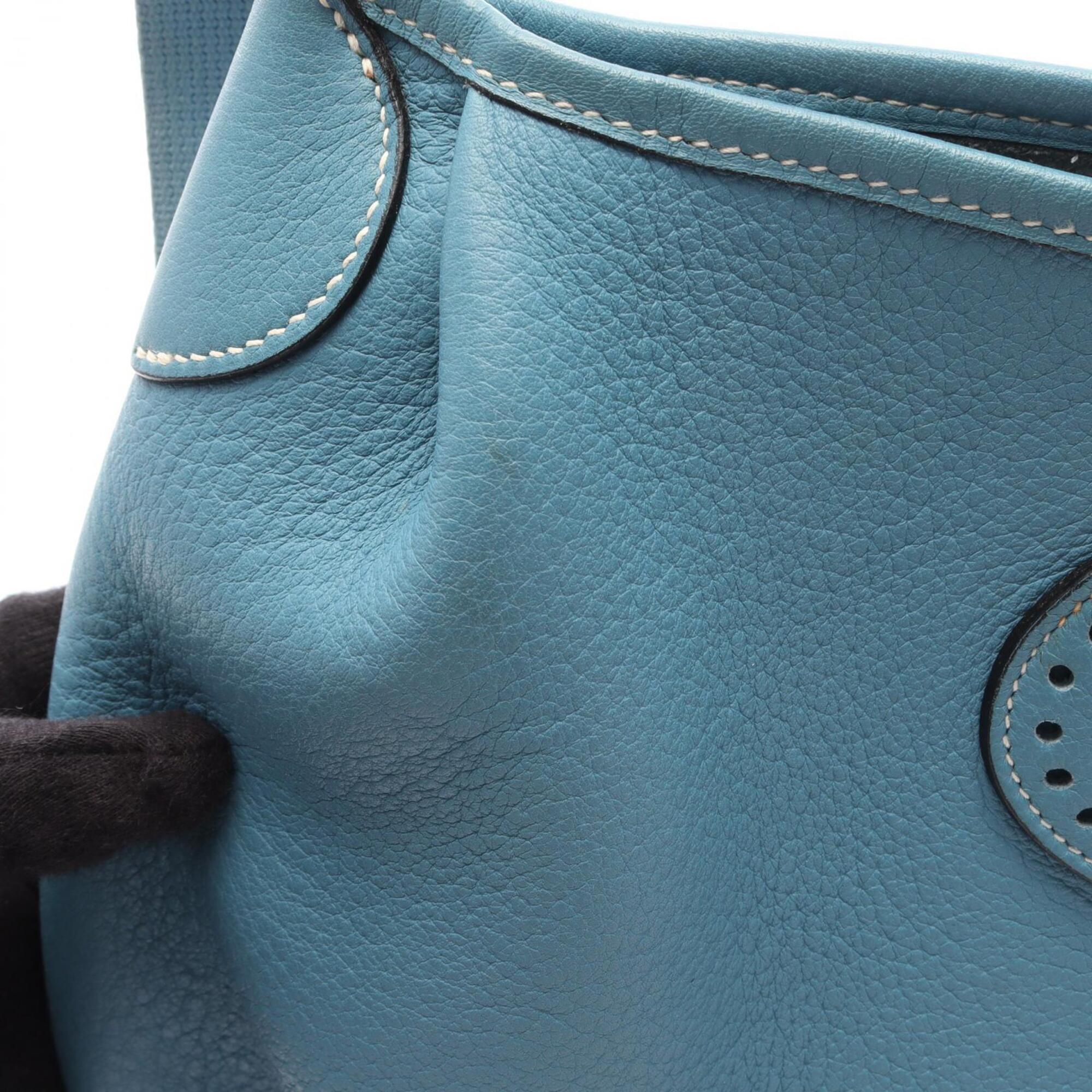 Hermes Blue Blue Jean Fjord Leather Leather Handbag Shoulder Bag (Pre-Owned)