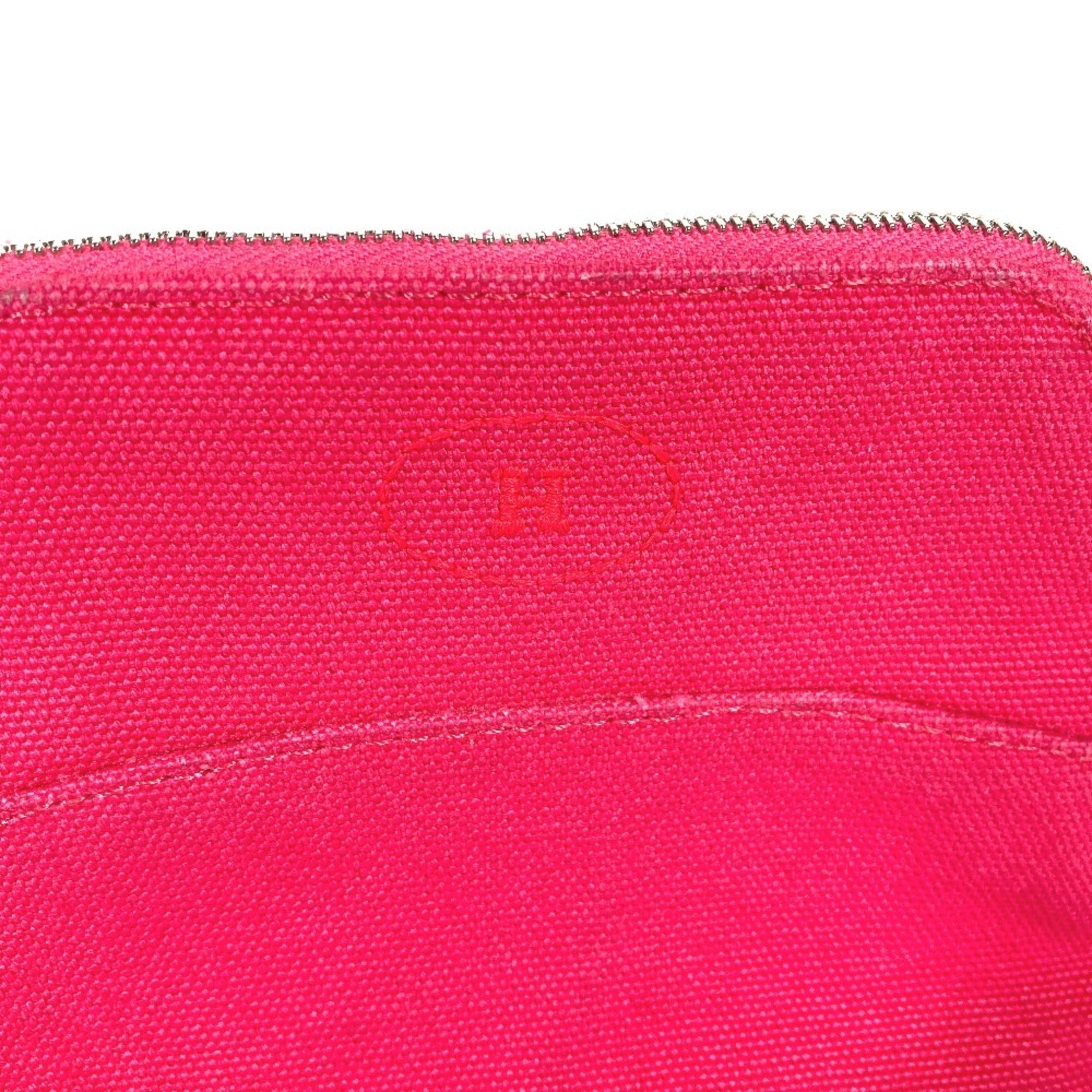 Hermes Bolide Pink Canvas Pouch (Pre-Owned)