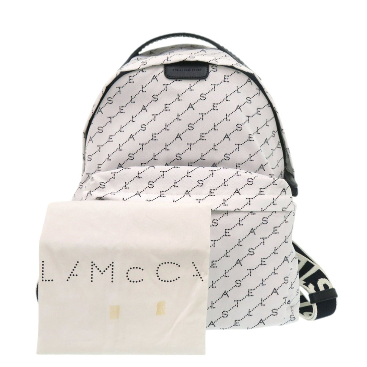 Stella Mccartney Black White Nylon Backpack (Pre-Owned)
