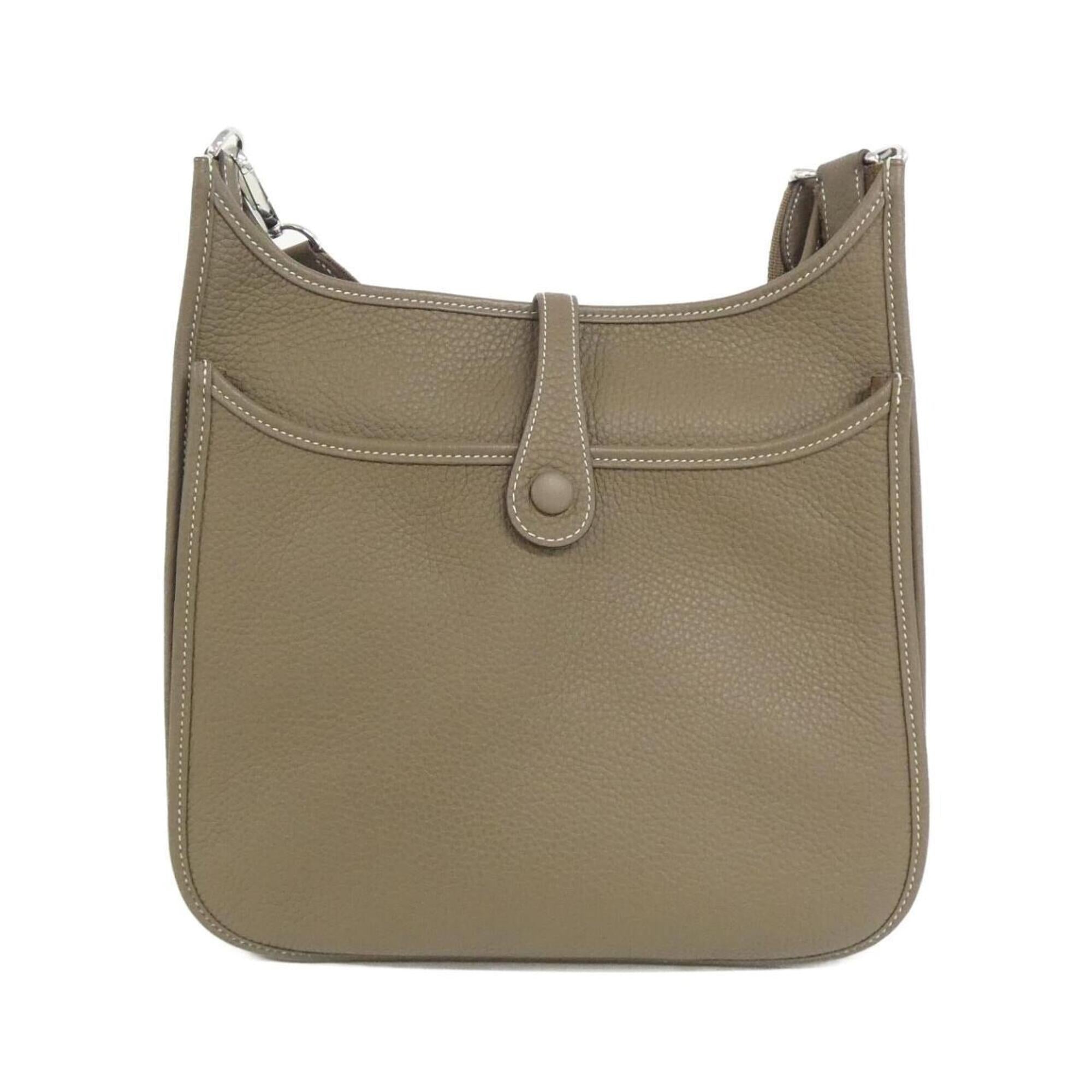 Hermes Etoupe Gray Taurillon Clemence Leather Shoulder Bag (Pre-Owned)
