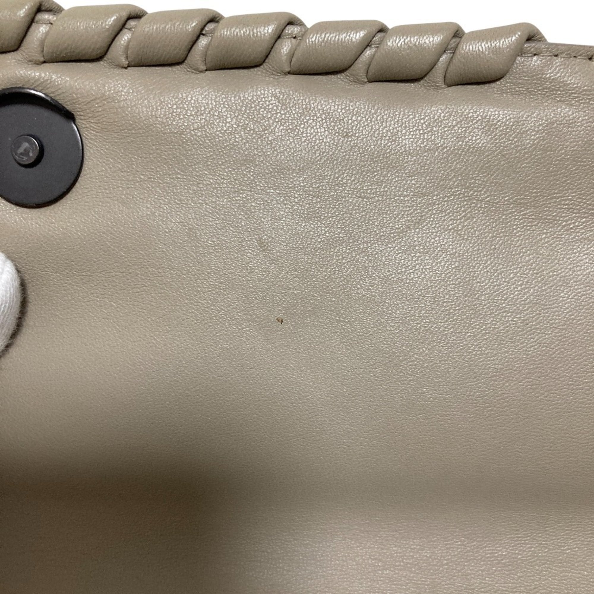 Bottega Veneta Grayish Intrecciato Shoulder Bag (Pre-Owned)