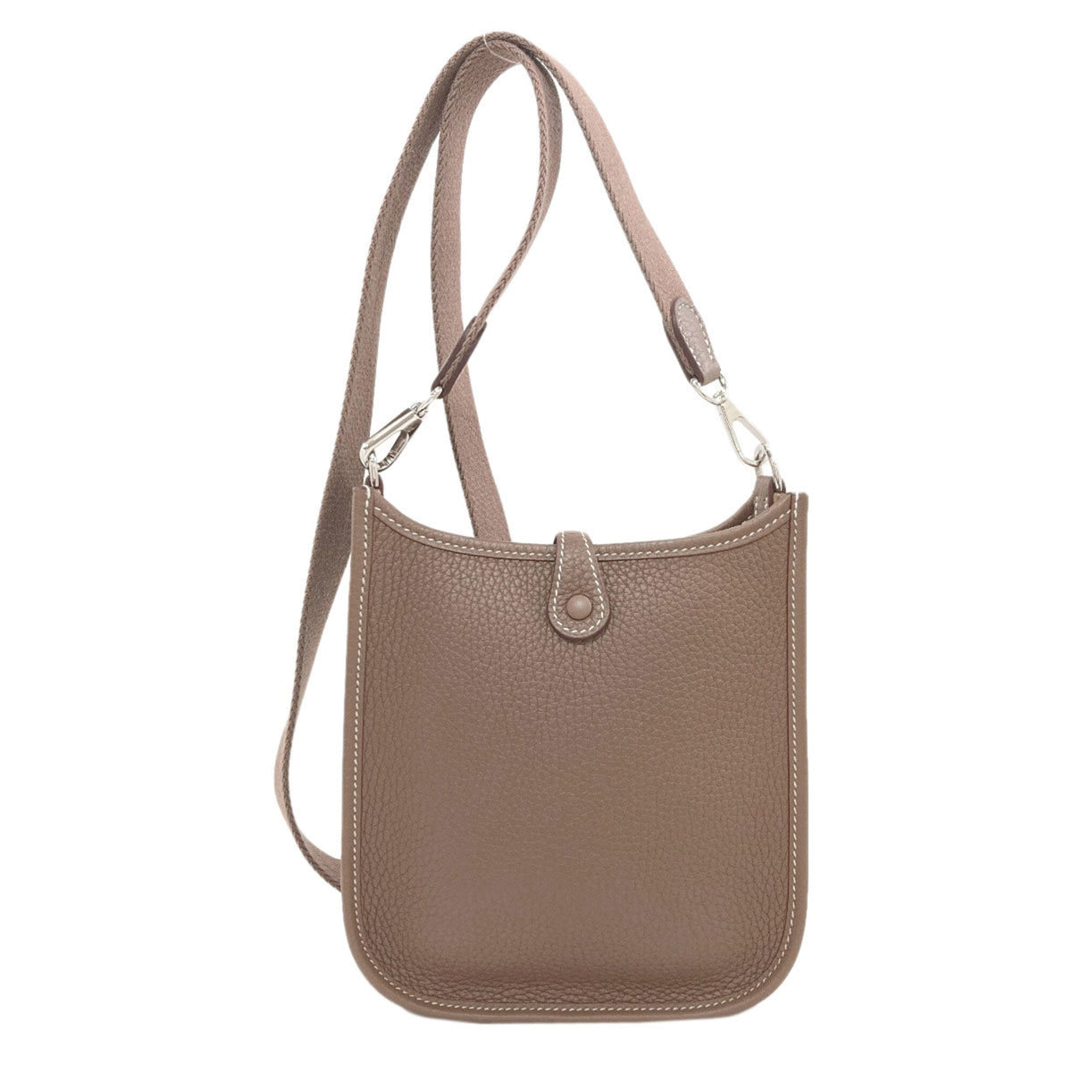 Hermes Etoupe Gray Leather Shoulder Bag (Pre-Owned)