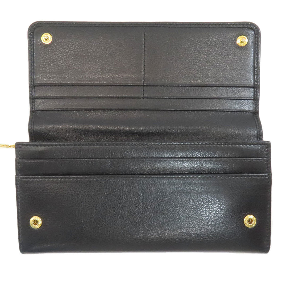 Prada Black Leather Long Wallet (Bi-Fold) (Pre-Owned)