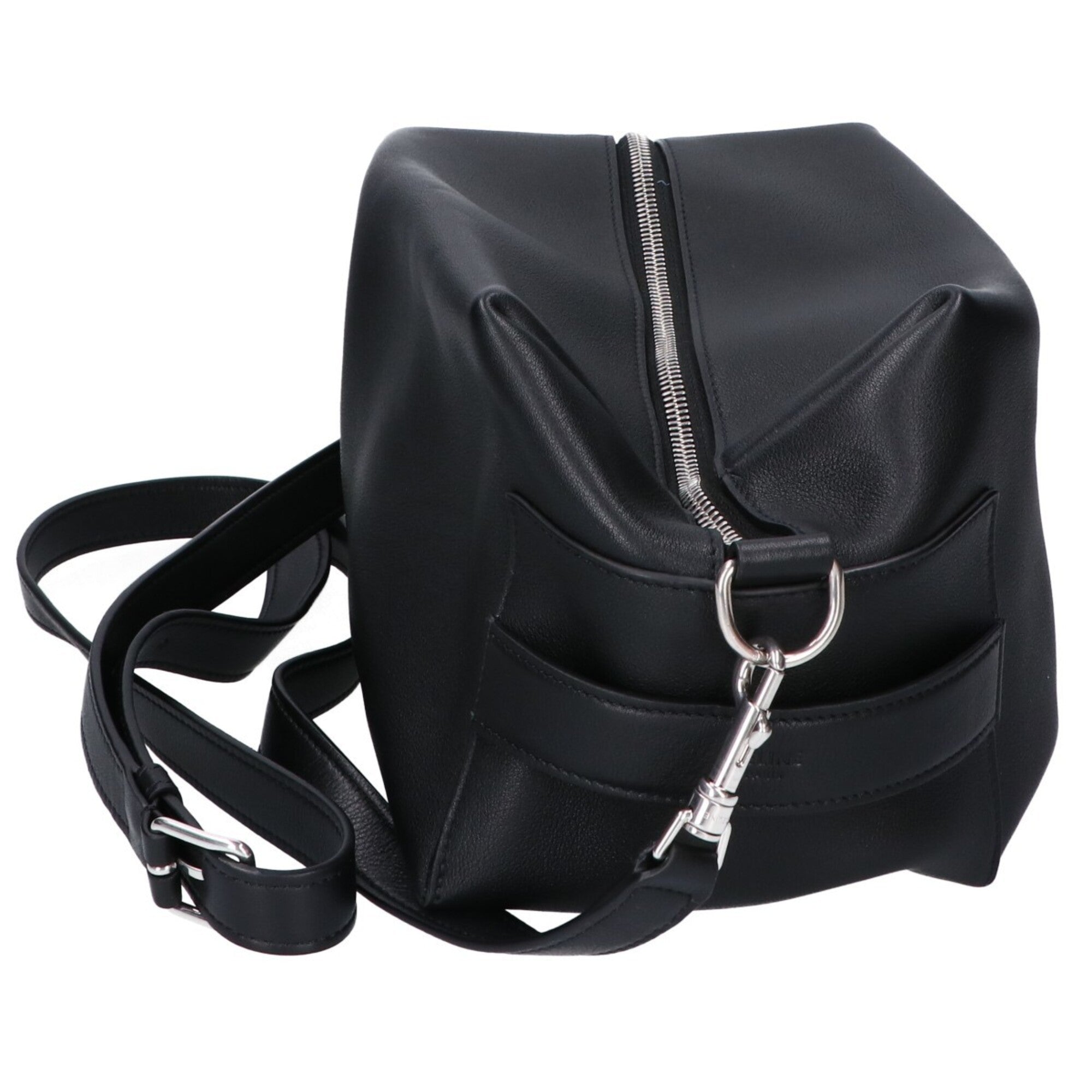 Celine Black Leather Messenger Bag Shoulder Bag (Pre-Owned)