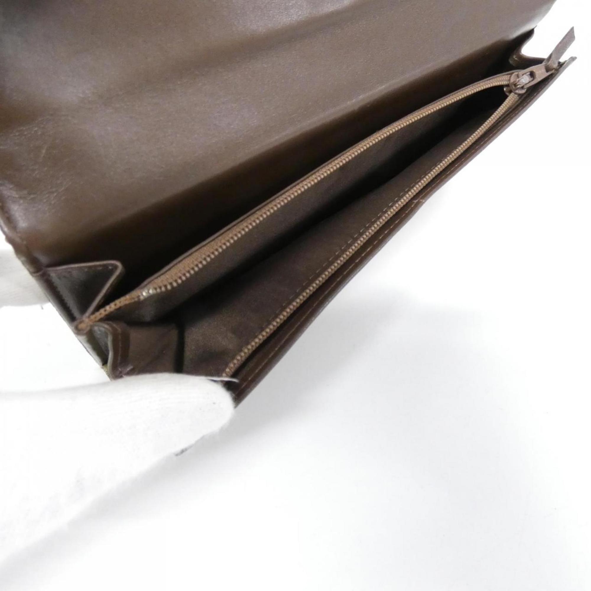Chanel Green Khaki Nylon Long Wallet (Bi-Fold) (Pre-Owned)
