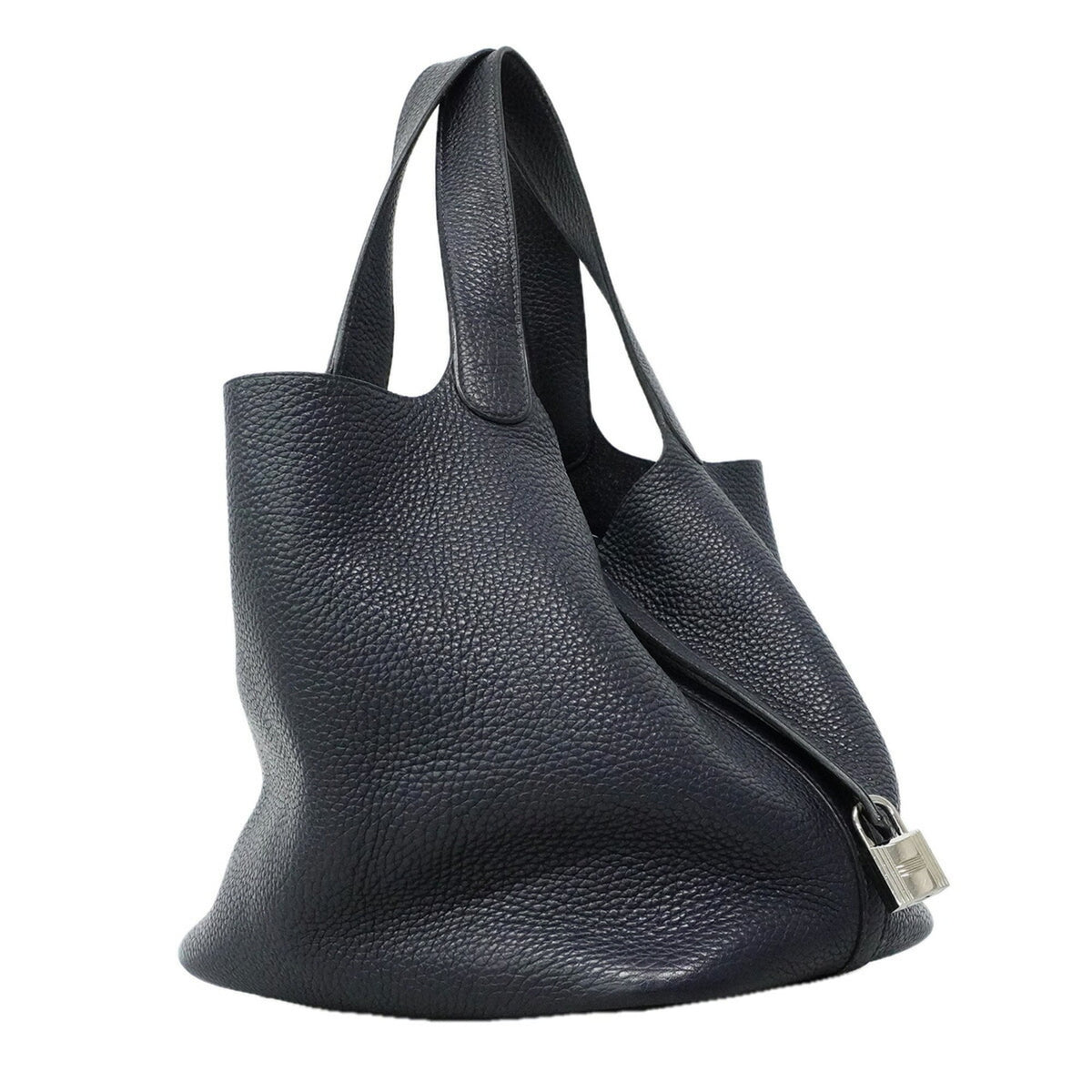 Hermes Navy Taurillon Clemence Leather Handbag (Pre-Owned)