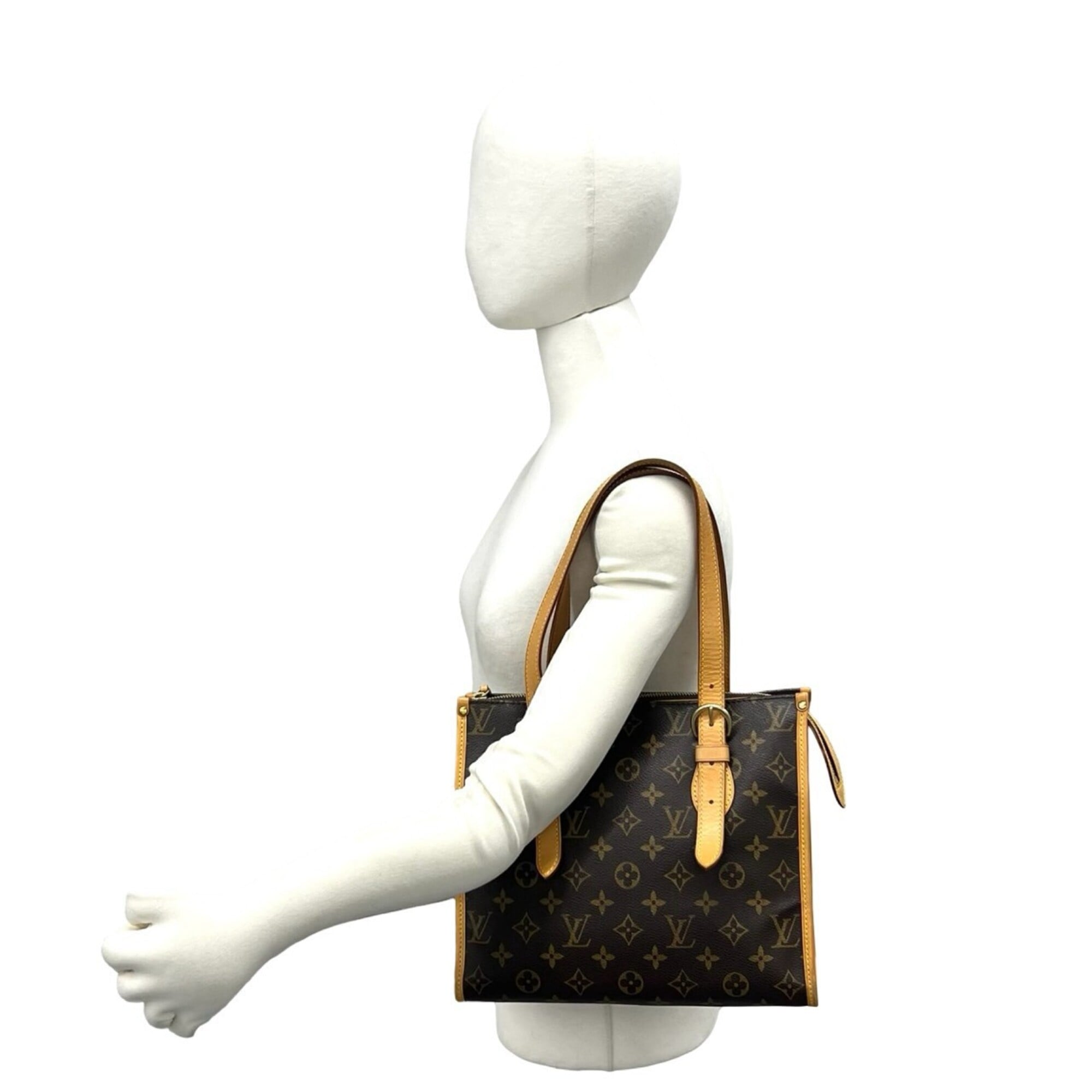 Louis Vuitton Brown Leather Pvc Shoulder Bag Tote Bag (Pre-Owned)
