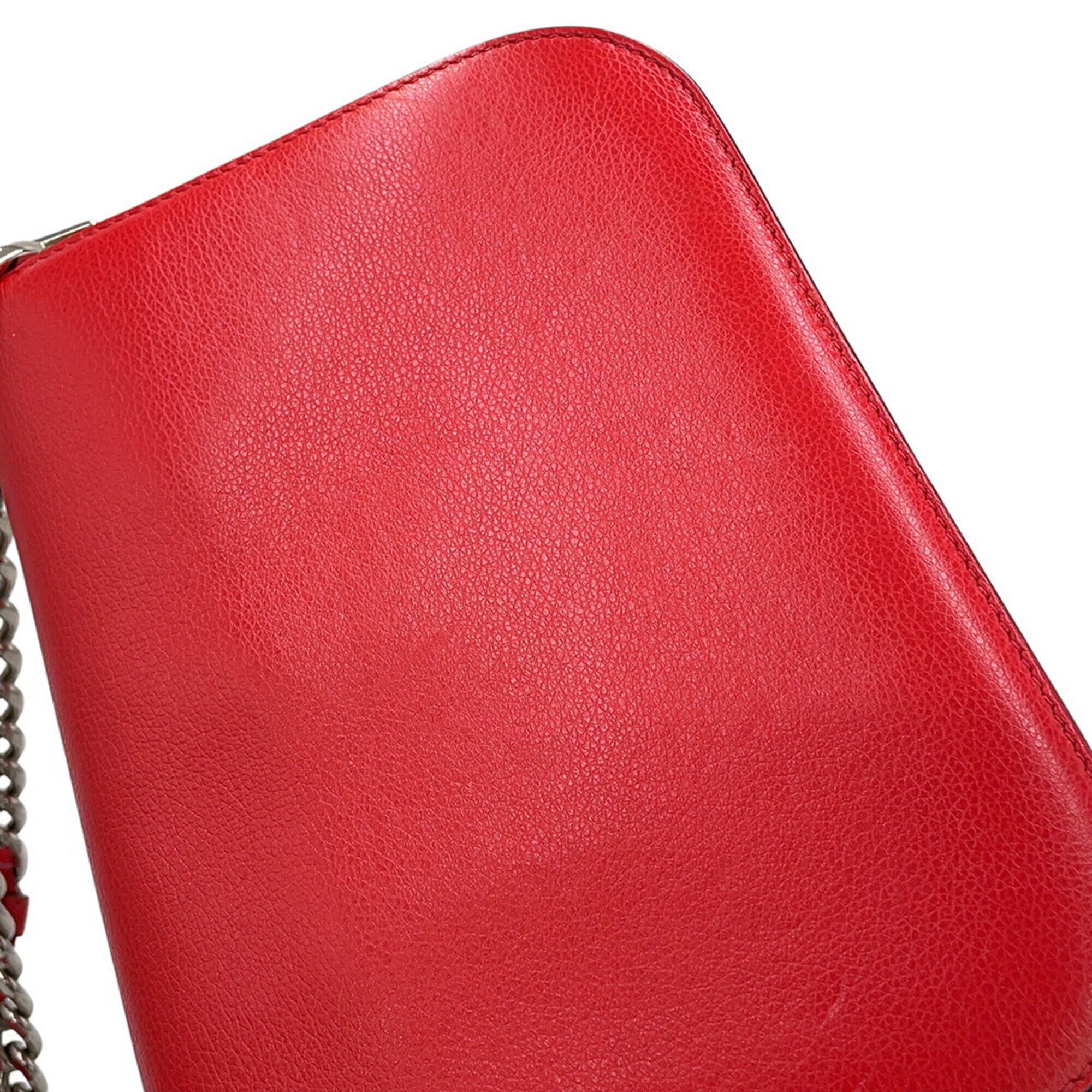 Prada Red Color Leather Shoulder Bag (Pre-Owned)