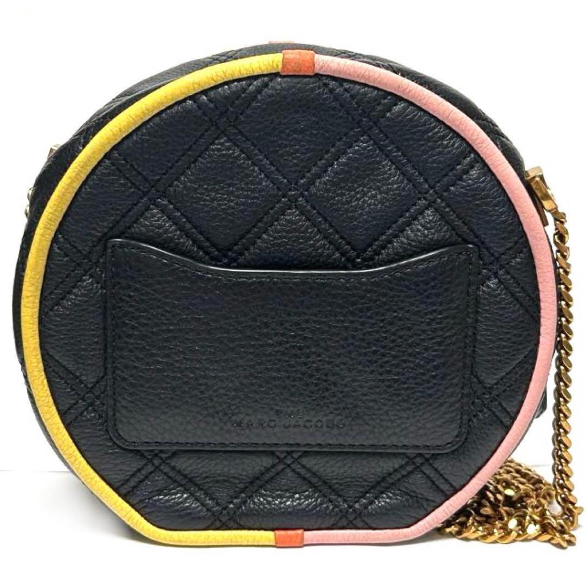 Marc Jacobs Black Pink Orange Yellow Leather Shoulder Bag (Pre-Owned)