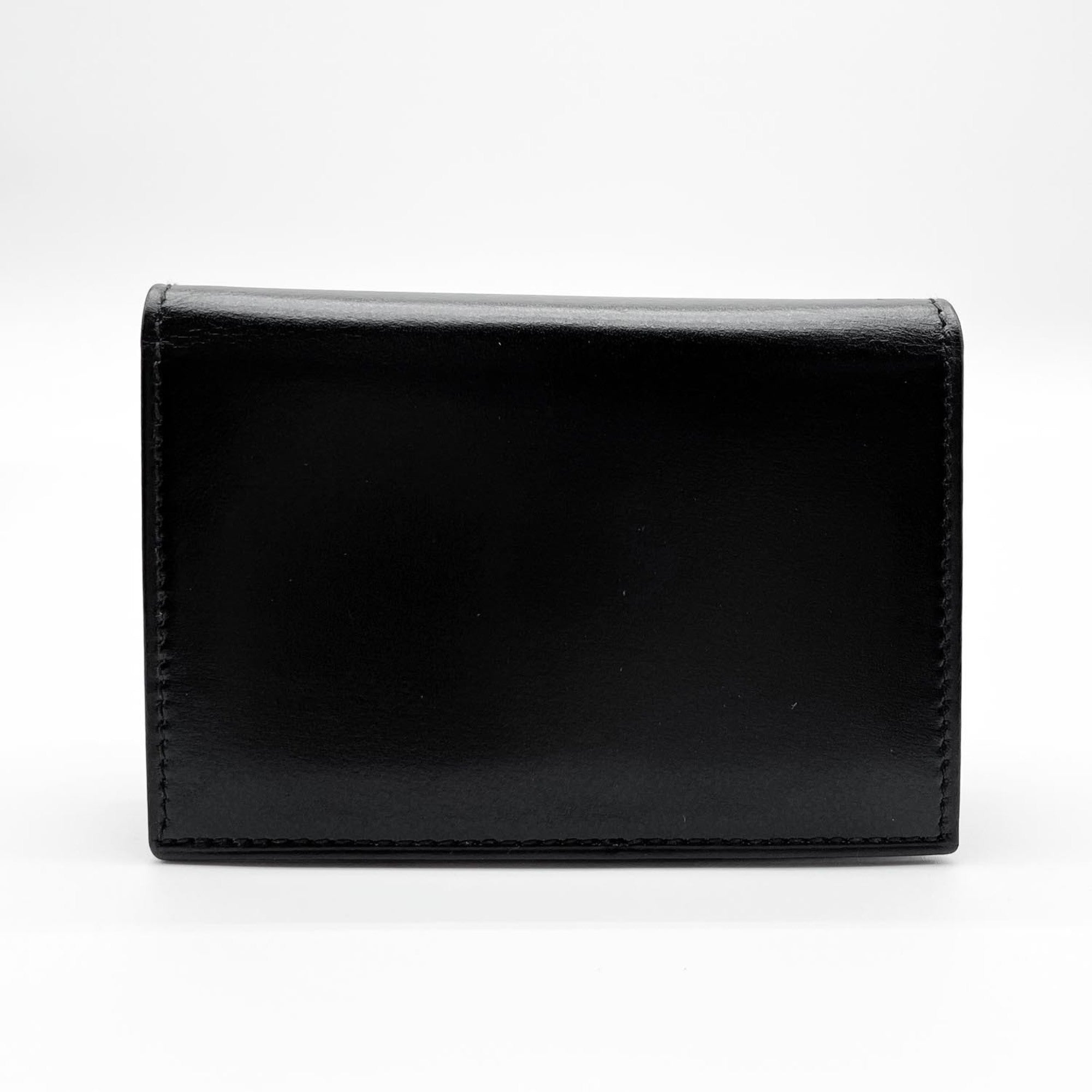Salvatore Ferragamo Black Metal Leather Coin Purse/Coin Case (Pre-Owned)