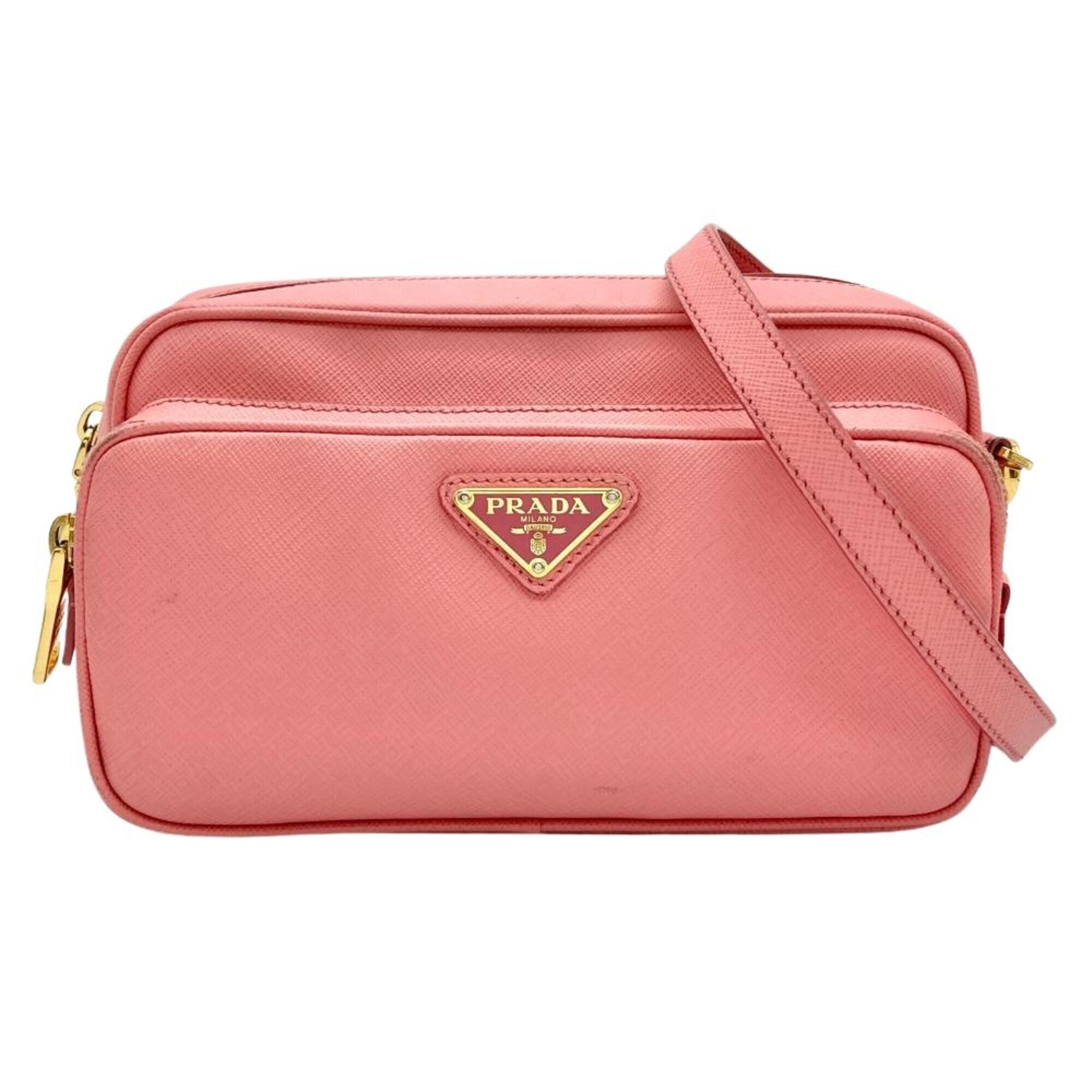 Prada Pink Leather Shoulder Bag (Pre-Owned)