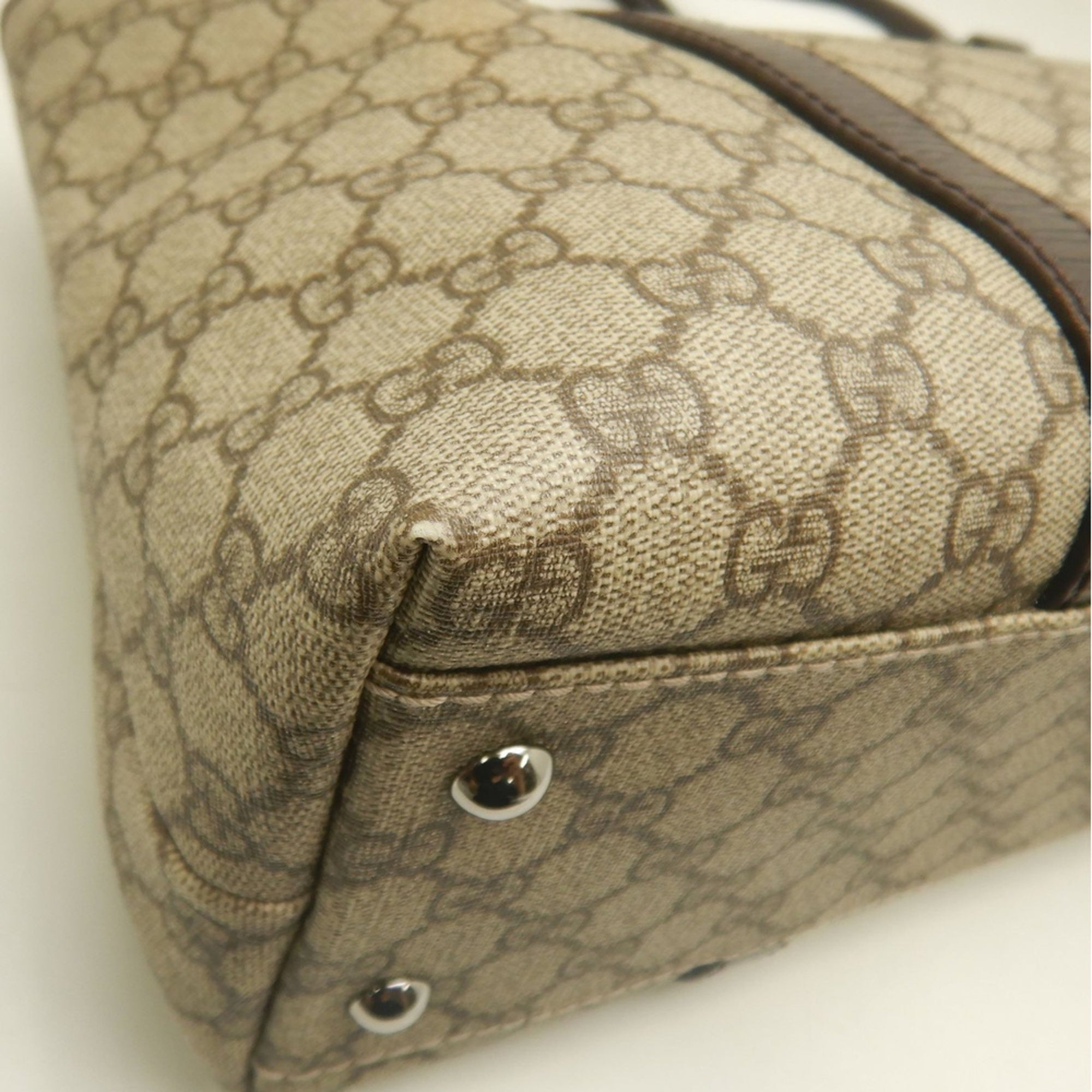 Gucci Beige Gg Supreme Leather Tote Bag (Pre-Owned)