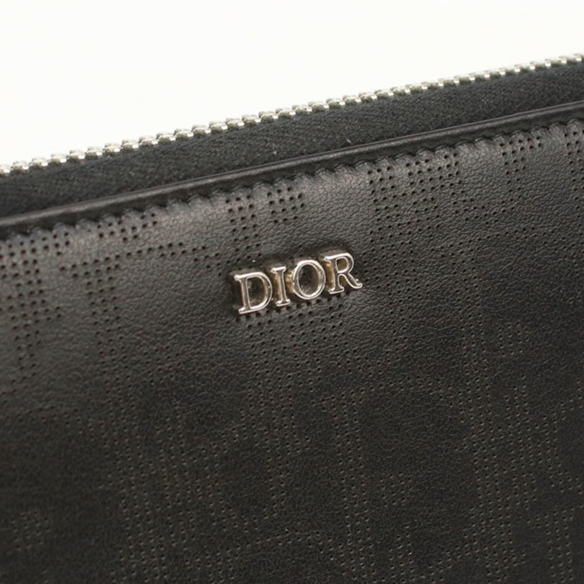 Christian Dior Black Leather Long Wallet (Bi-Fold) (Pre-Owned)