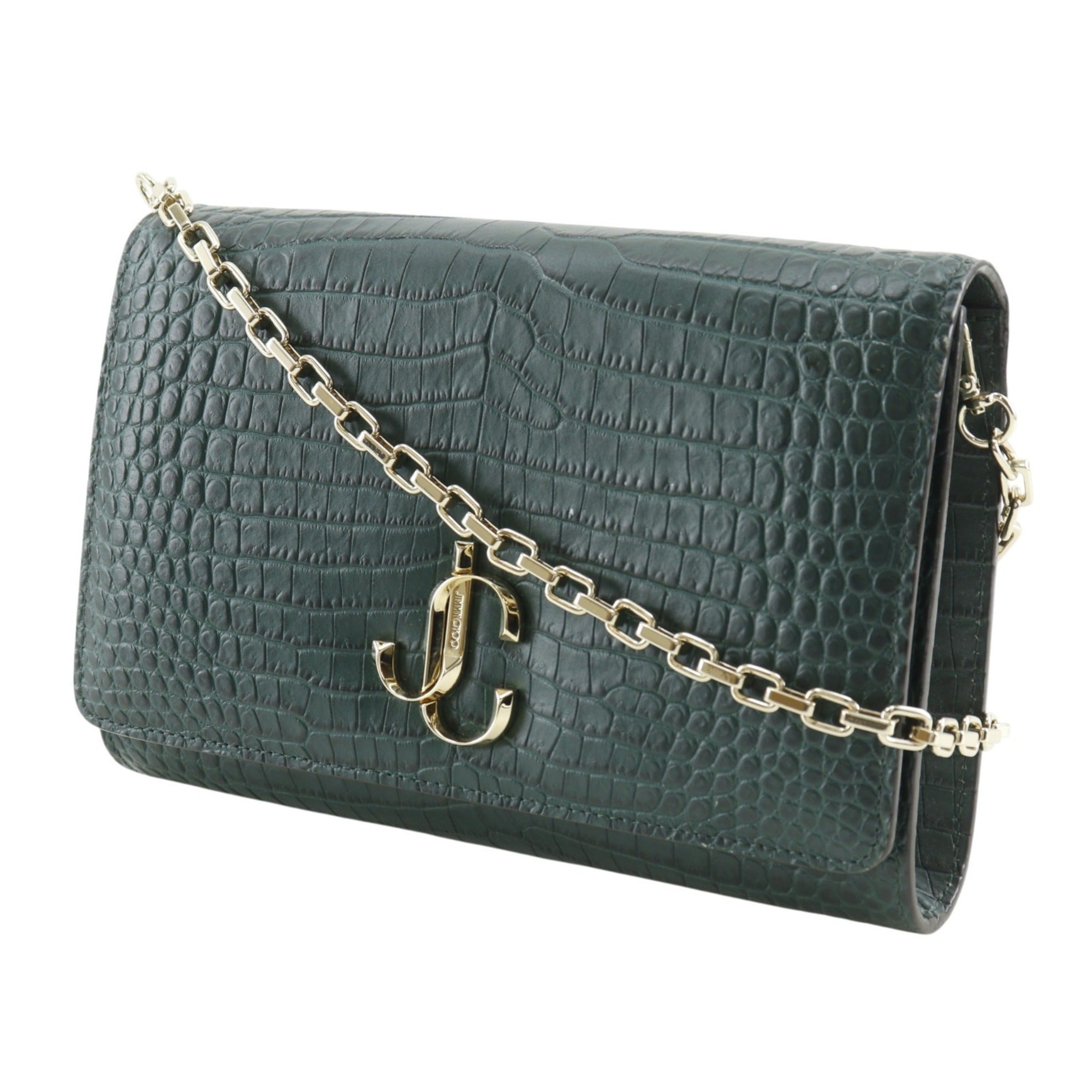 Jimmy Choo Green Leather Shoulder Bag (Pre-Owned)