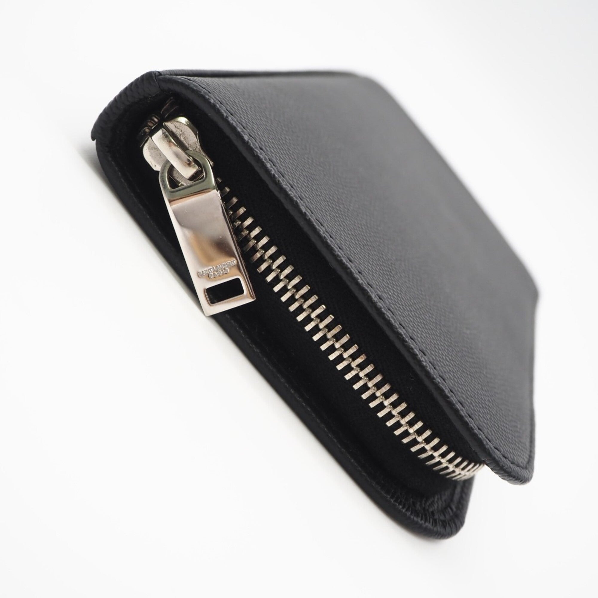 Yves Saint Laurent Black Leather Long Wallet (Bi-Fold) (Pre-Owned)