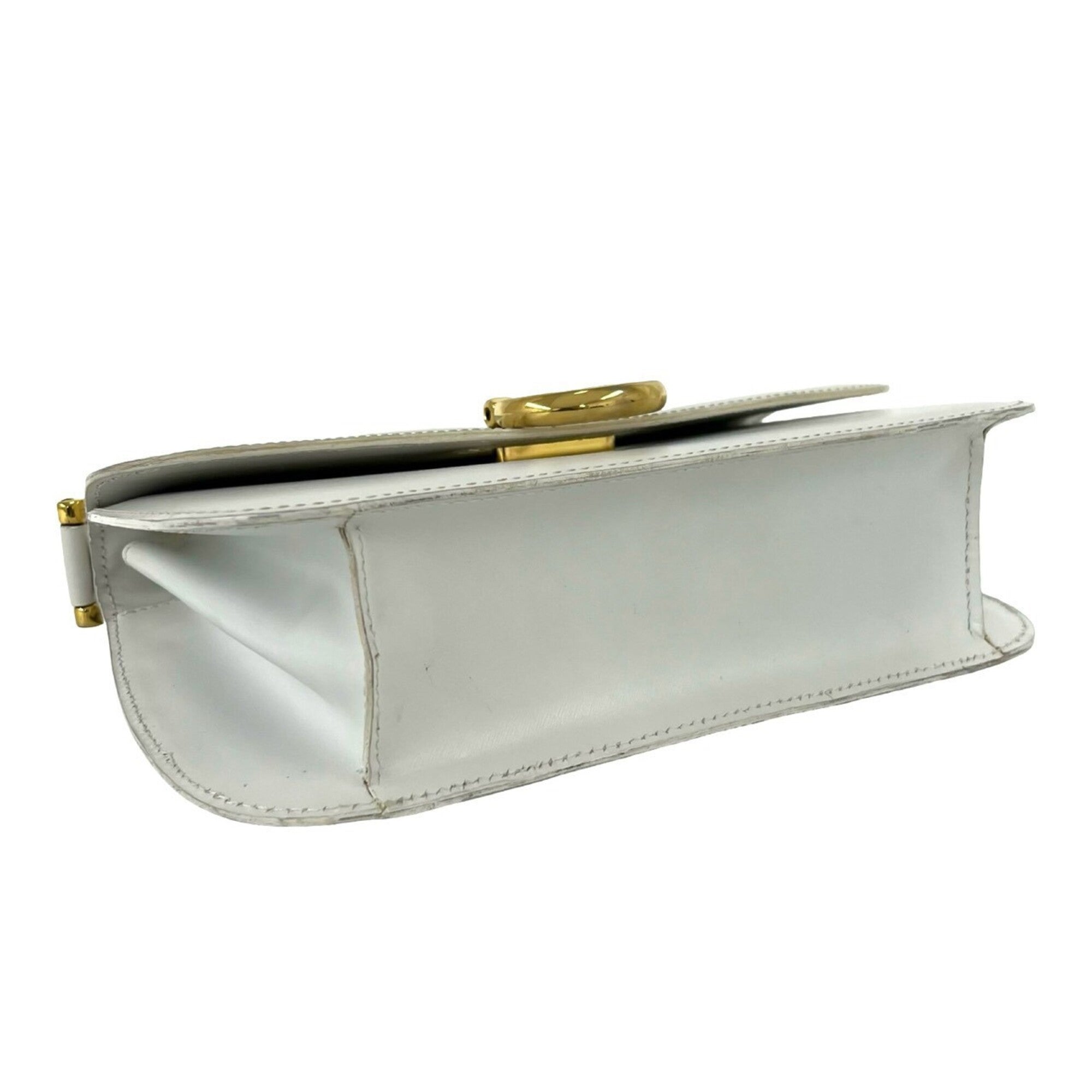 Celine White Leather Handbag Tote Bag (Pre-Owned)