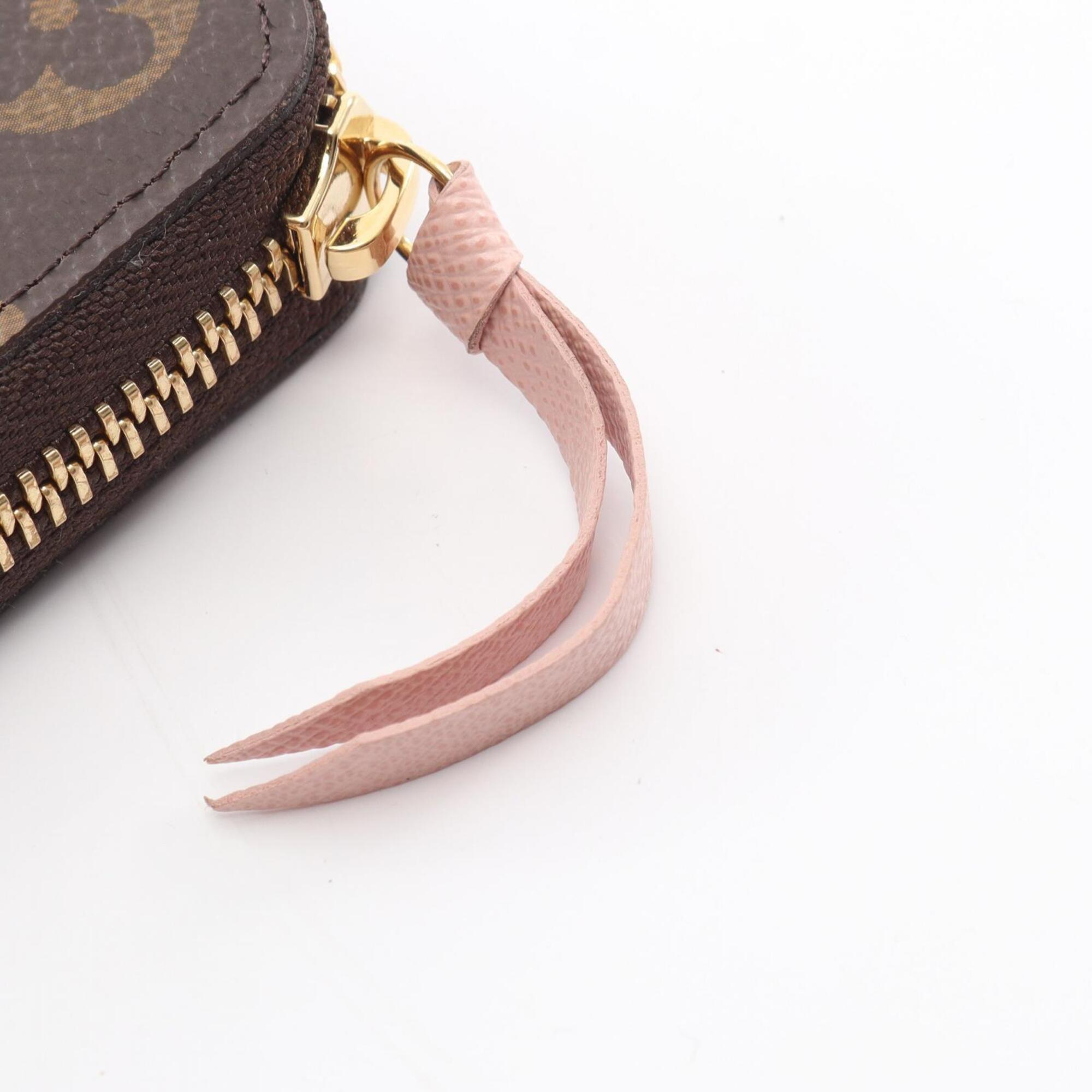 Louis Vuitton Monogram Brown Pink Leather Pvc Long Wallet (Bi-Fold) (Pre-Owned)