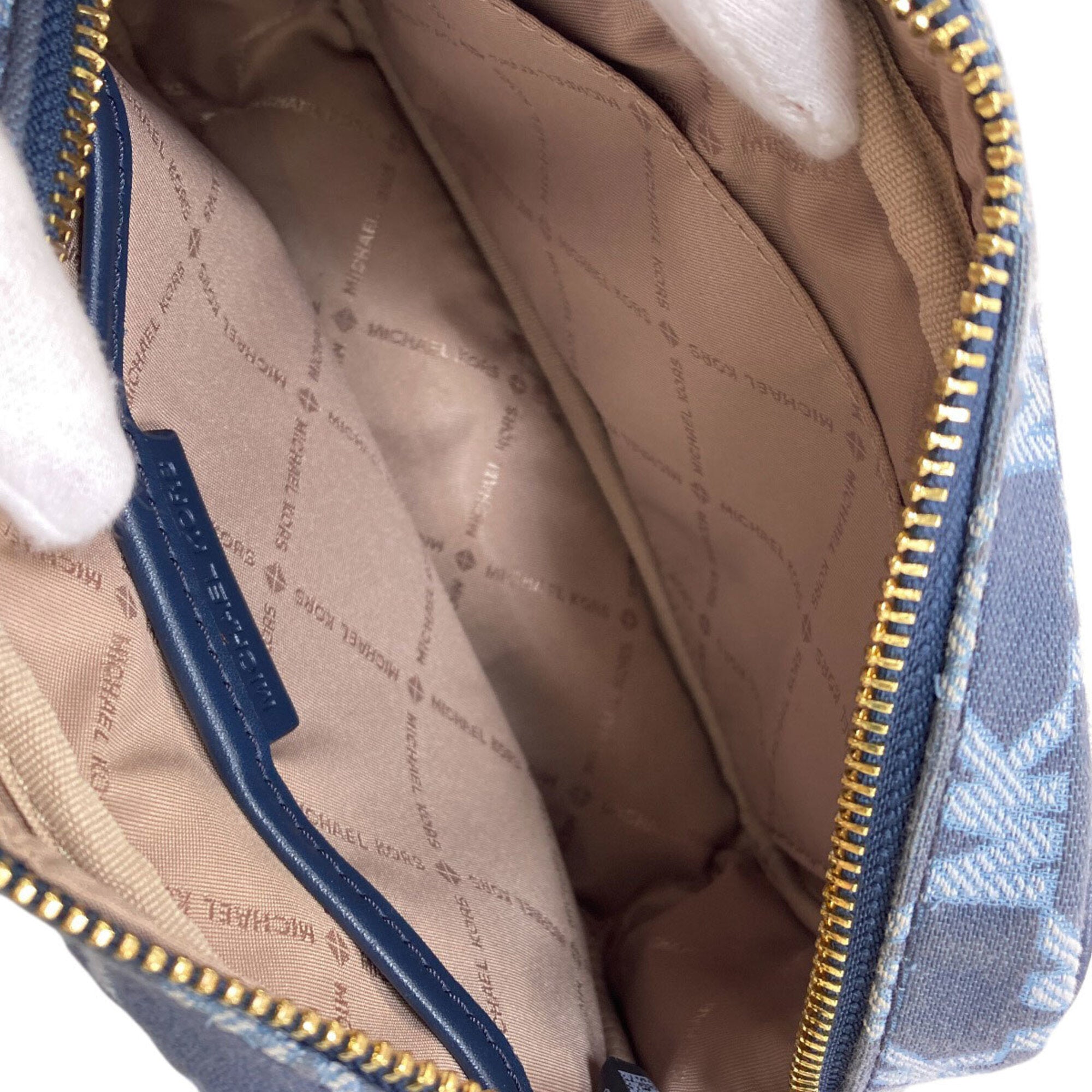 Michael Kors Blue Canvas Pouch Shoulder Bag (Pre-Owned)