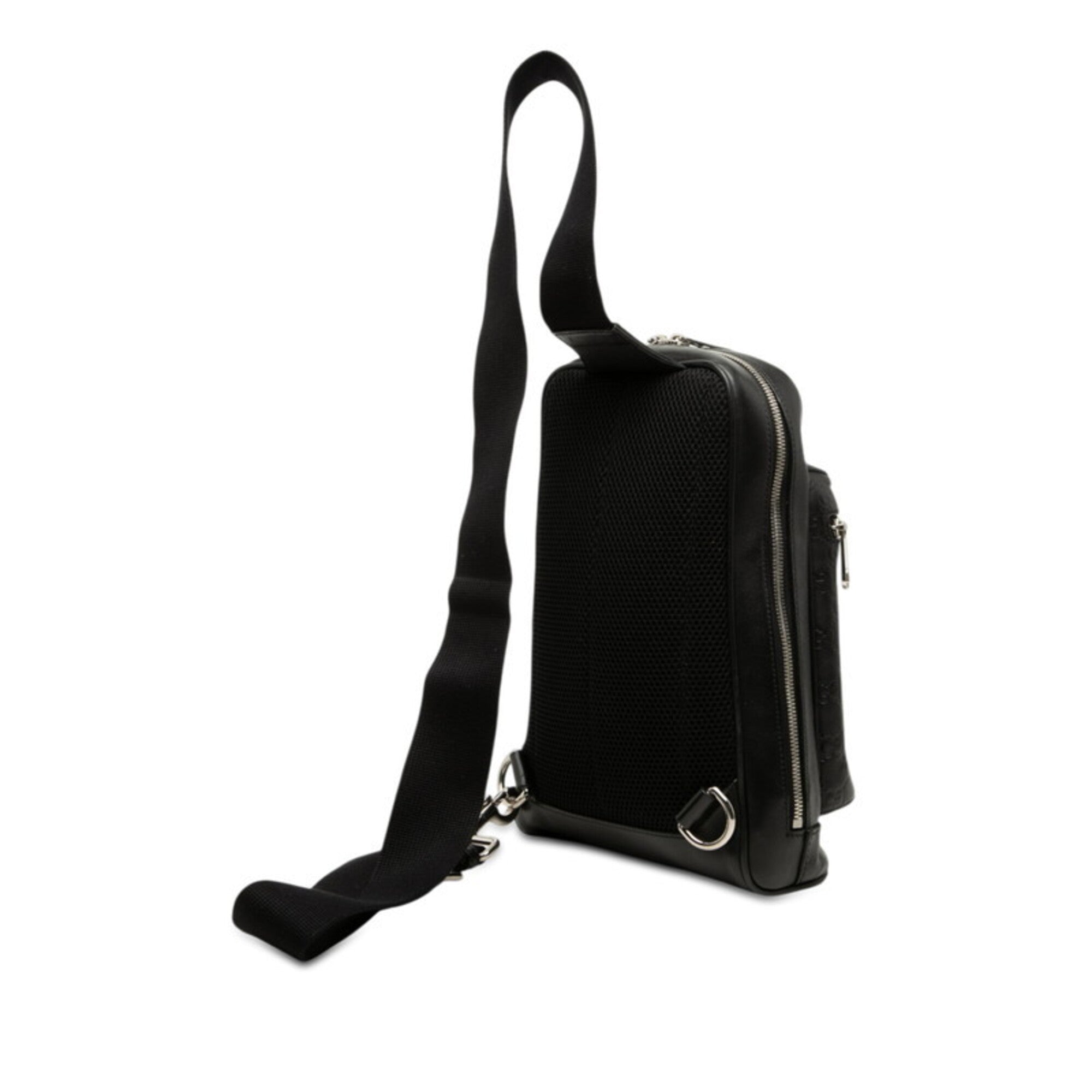 Gucci Black Leather Shoulder Bag Sling Bag (Pre-Owned)