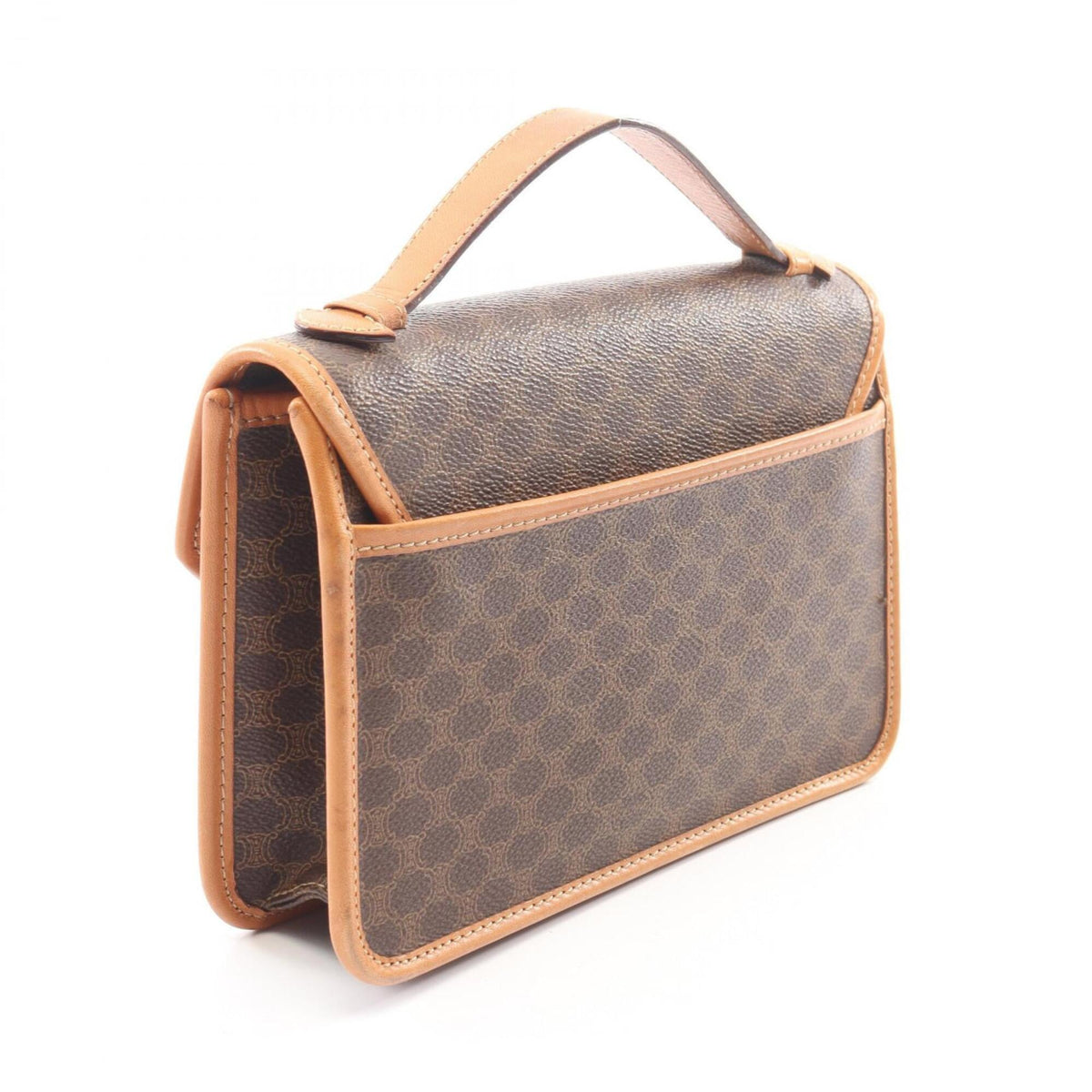 Celine Brown Coated Canvas Leather Handbag (Pre-Owned)