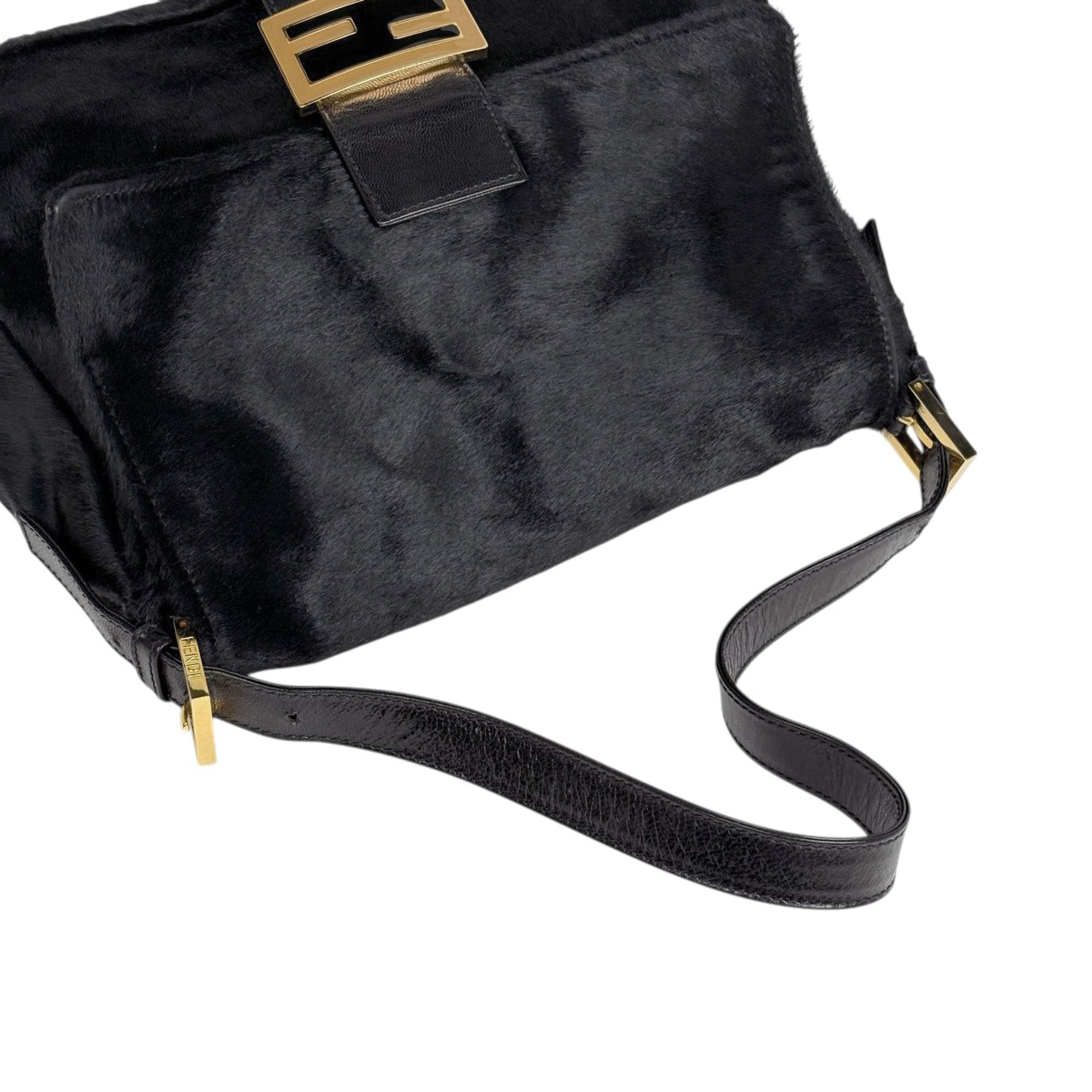Fendi Black Leather Shoulder Bag (Pre-Owned)