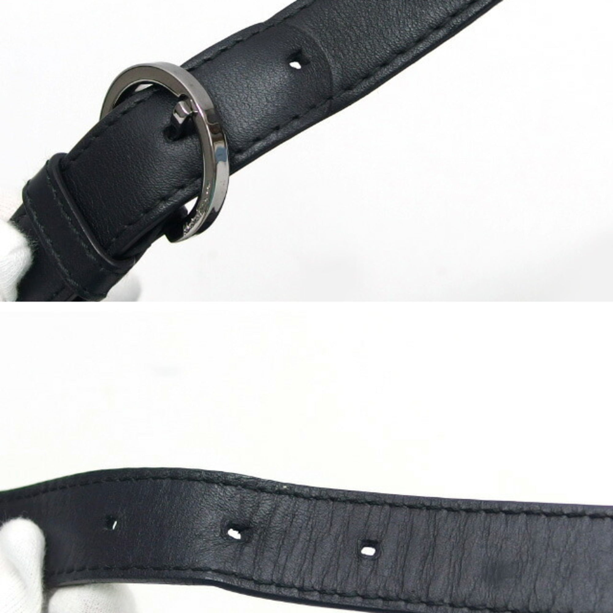 Salvatore Ferragamo Gancini Black Coated Canvas Leather Shoulder Bag (Pre-Owned)