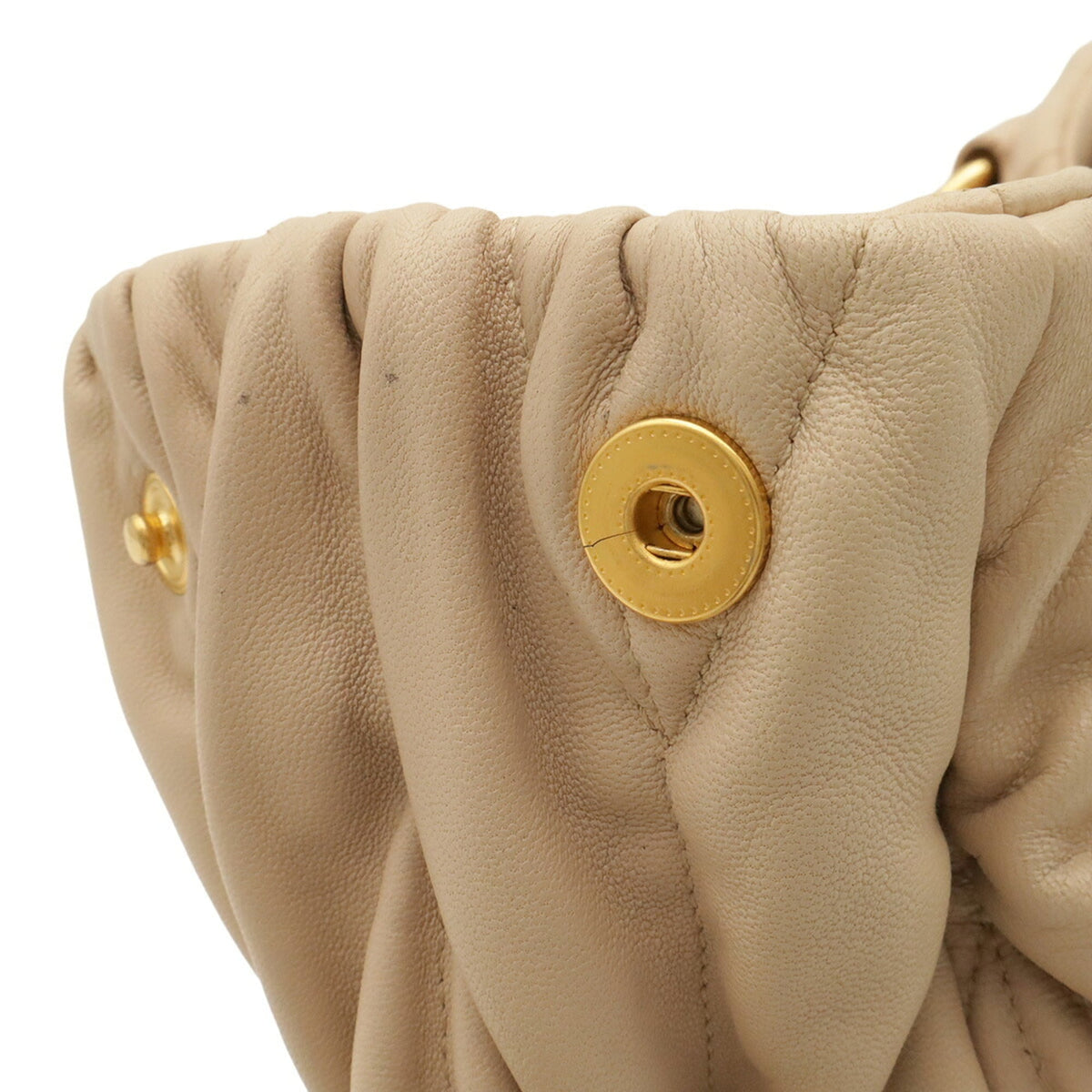 Miu Miu Matelasse Pink Beige Leather Handbag Shoulder Bag (Pre-Owned)