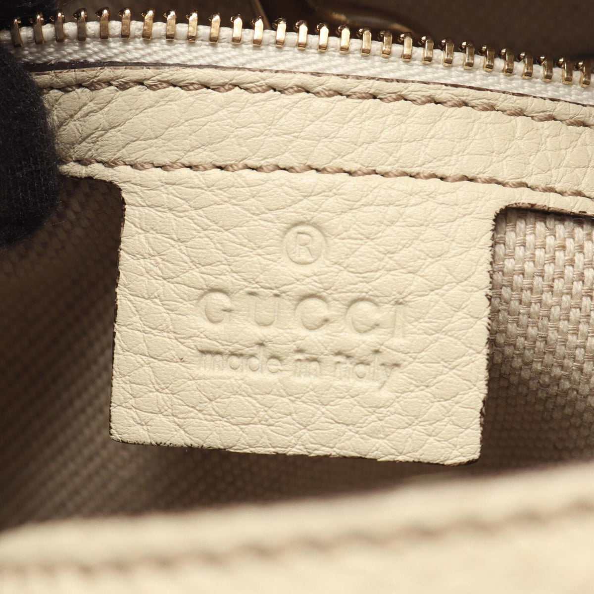 Gucci Ivory Leather Handbag Shoulder Bag (Pre-Owned)
