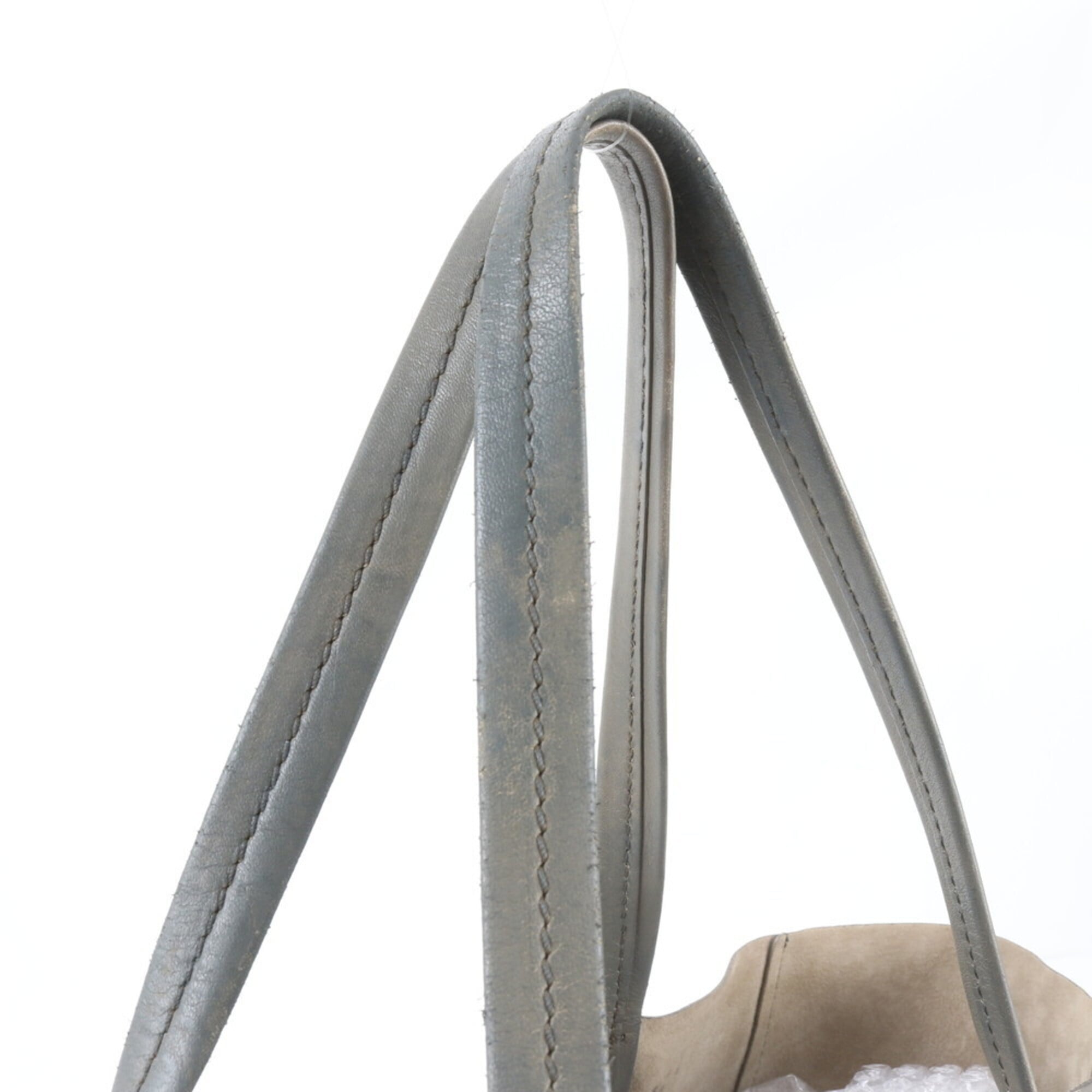 Celine Cabas Grayish Leather Handbag (Pre-Owned)