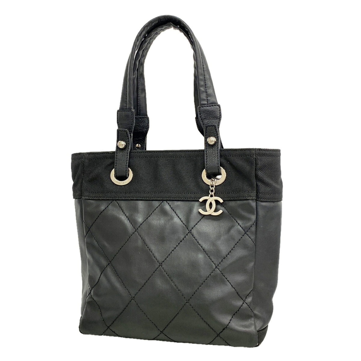 Chanel Black Canvas Tote Bag (Pre-Owned)