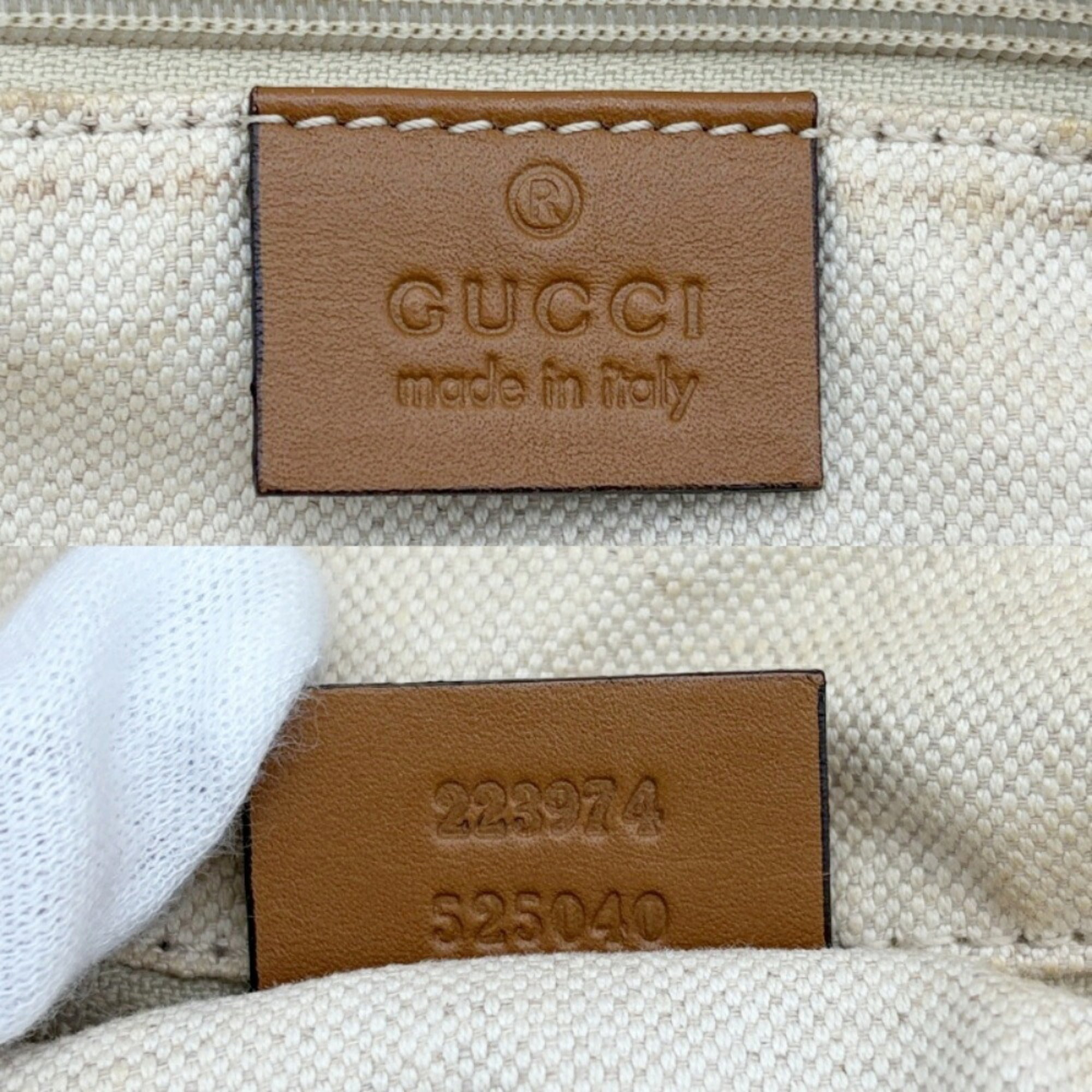 Gucci Brown Canvas Leather Shoulder Bag (Pre-Owned)