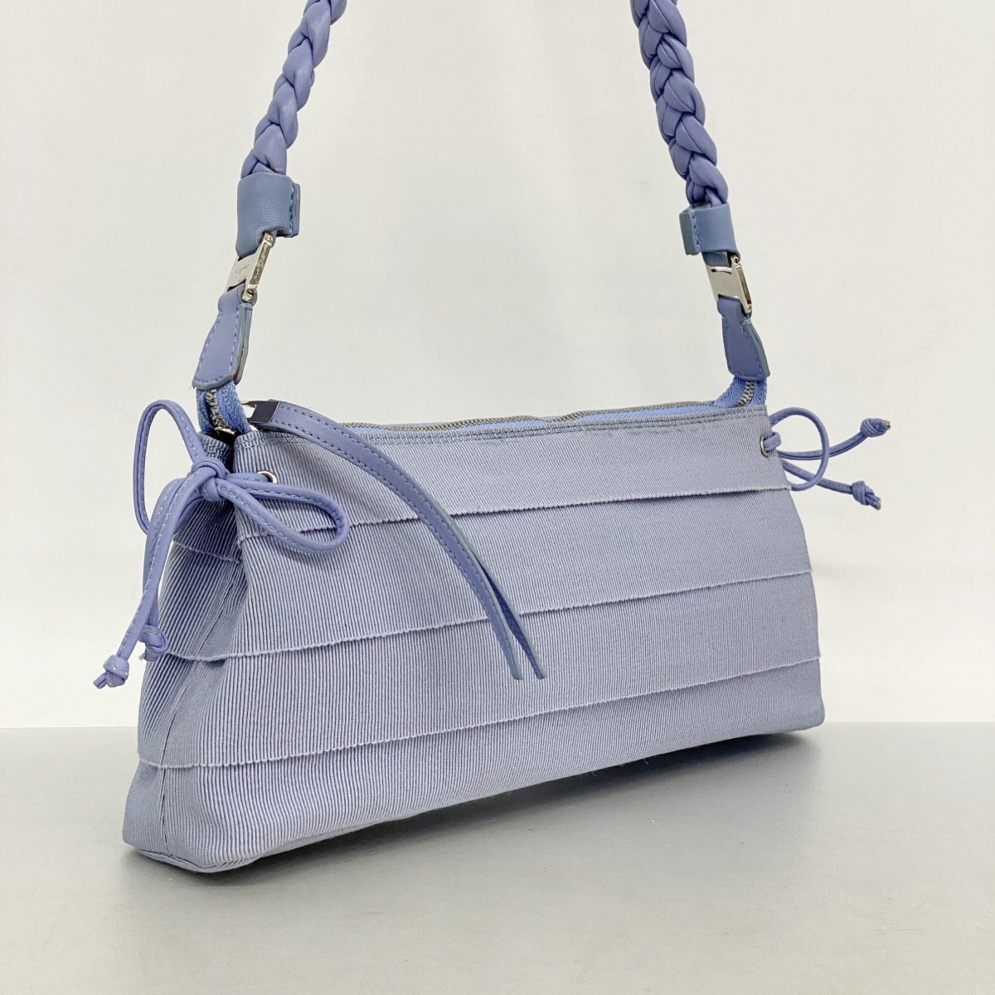 Salvatore Ferragamo Blue Canvas Shoulder Bag (Pre-Owned)