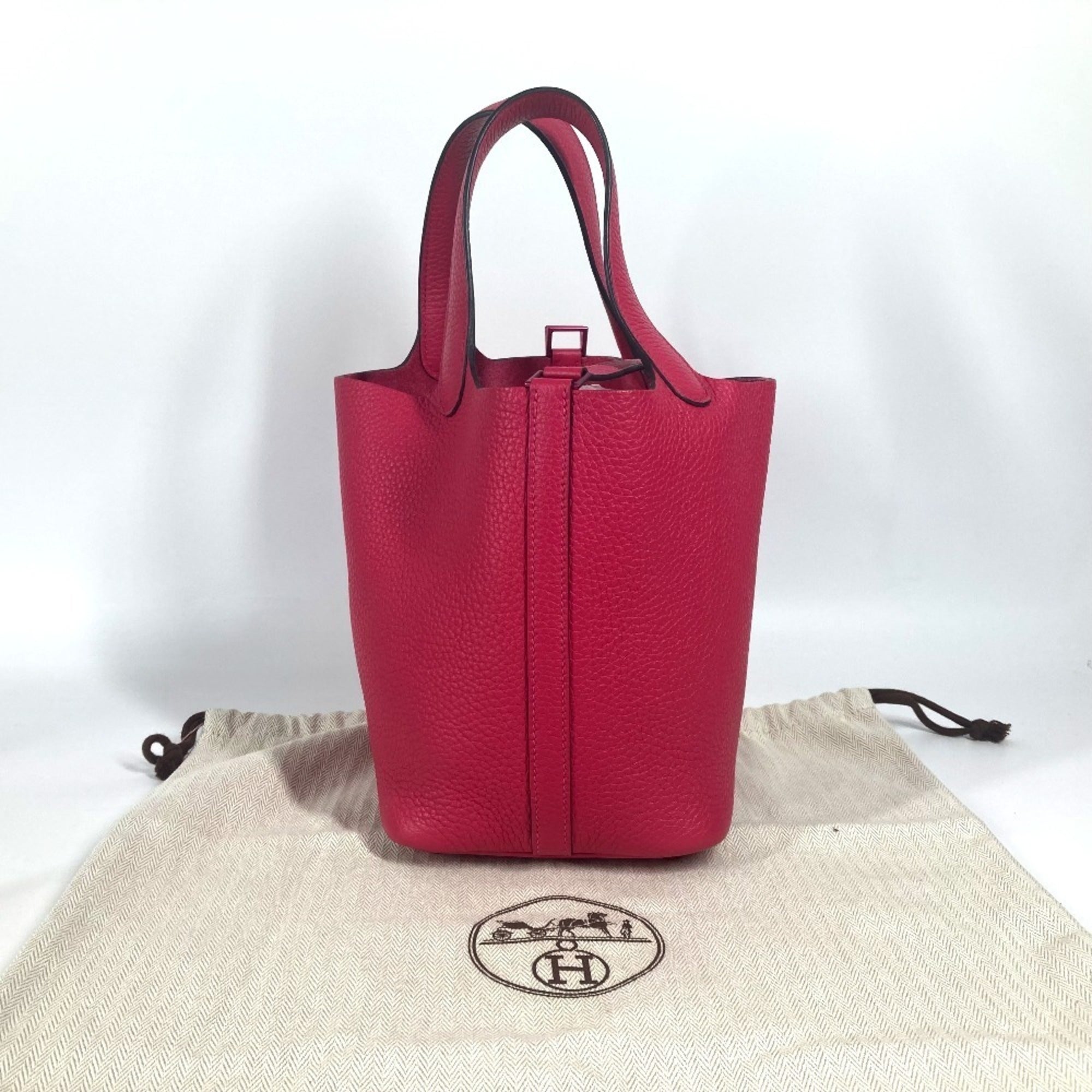 Hermes Pink Taurillon Clemence Leather Handbag (Pre-Owned)