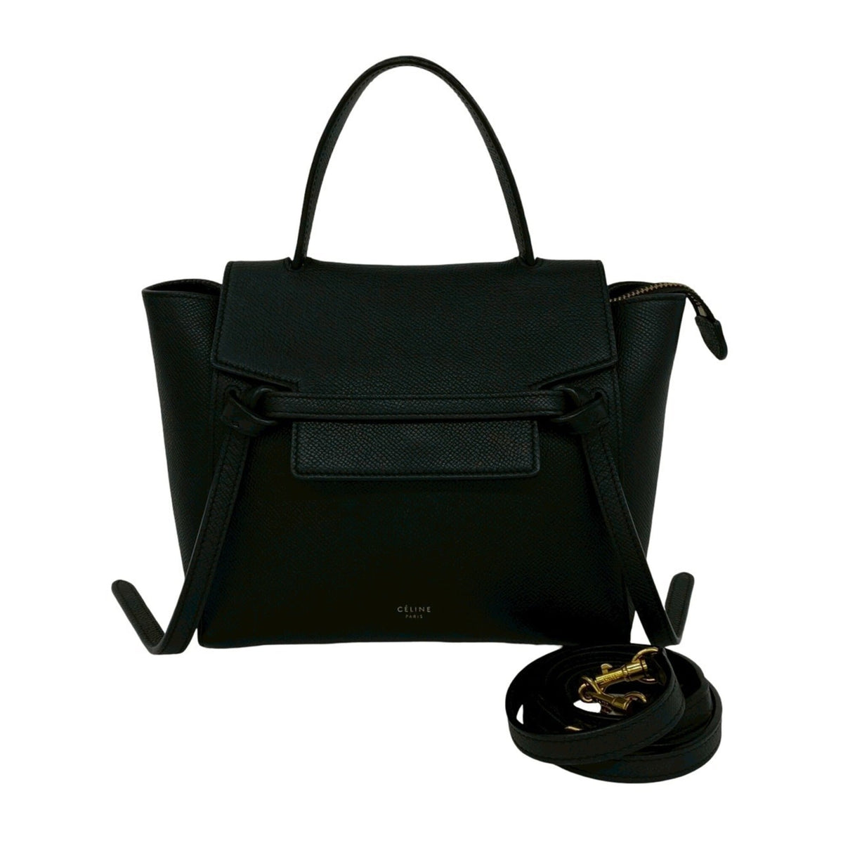 Celine Black Leather Handbag Shoulder Bag (Pre-Owned)