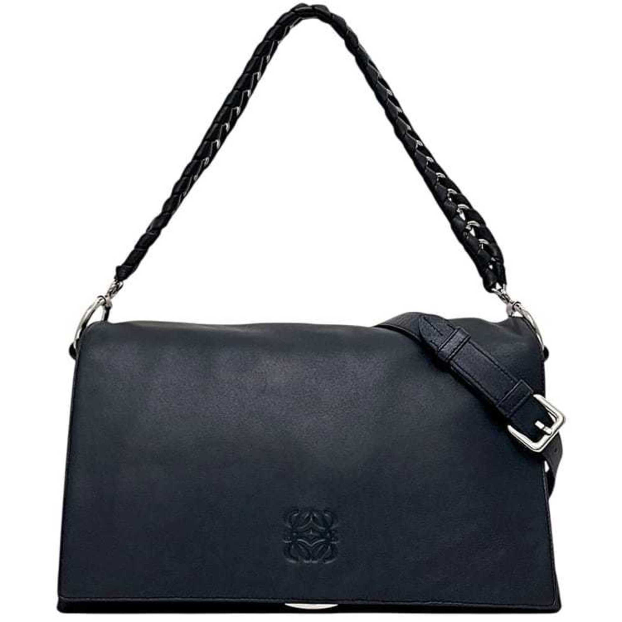 Loewe Navy Nappa Leather Leather Shoulder Bag (Pre-Owned)